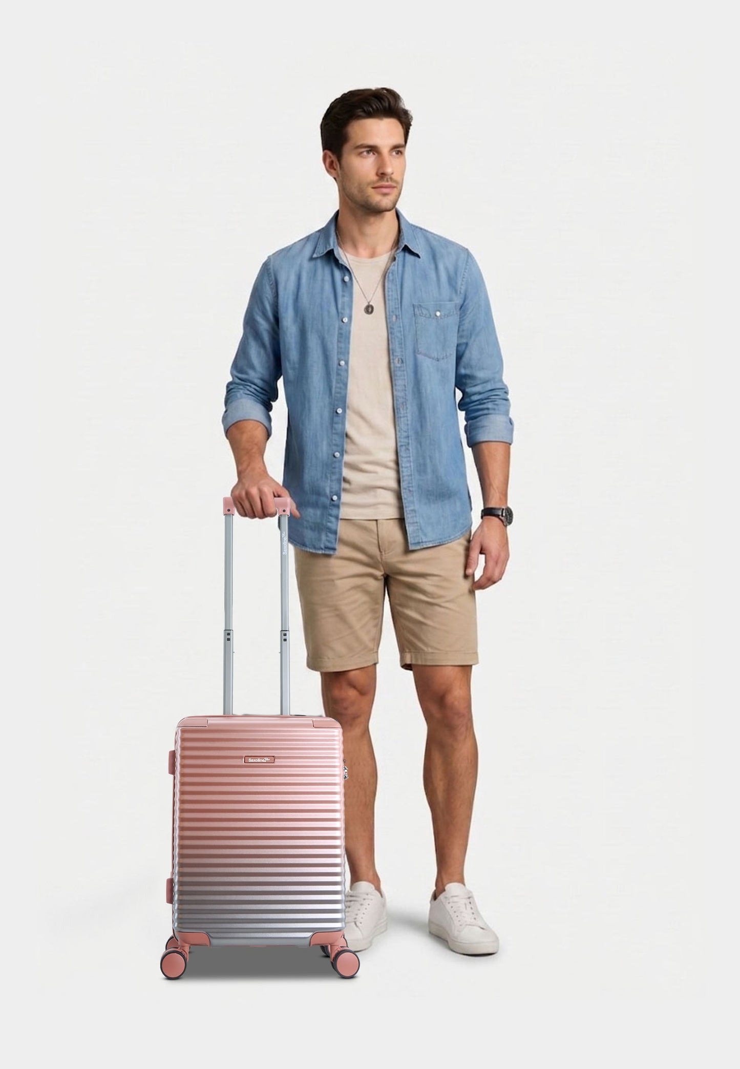 Saxoline Blue – Elite | Handbagage / Harde Koffer / Trolley – Small (41L) – Roze