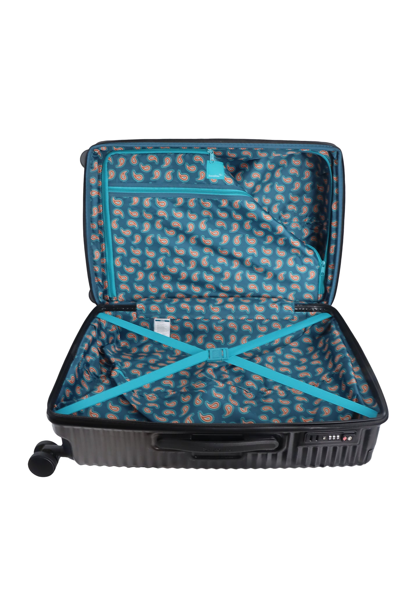 Saxaoline Blue Elite harde koffer / Trolley / Reiskoffer - (Medium) Zwart