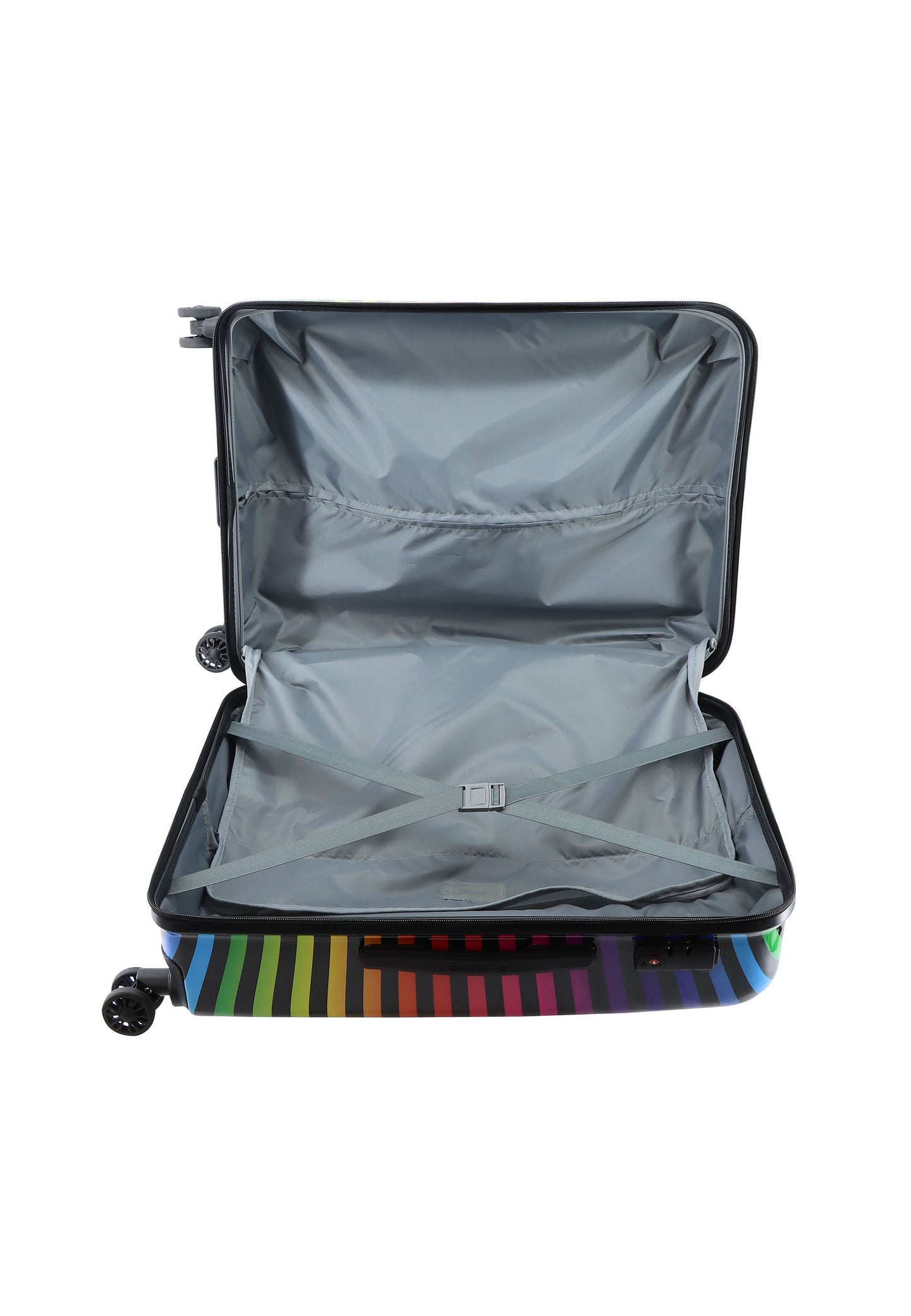 Saxoline Harde Koffer / Trolley / Reiskoffer - 64 cm (Medium) - Color Strip Print
