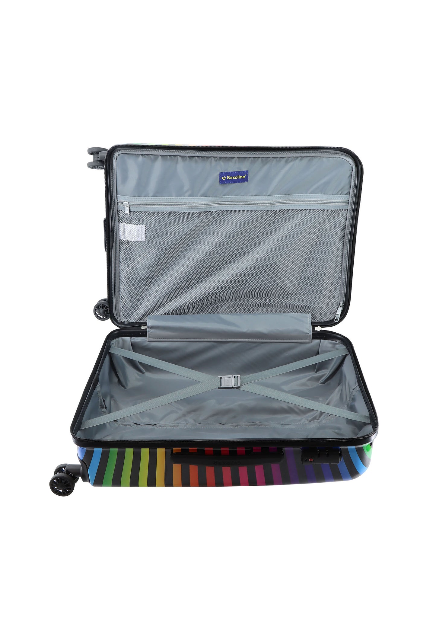 Saxoline Harde Koffer / Trolley / Reiskoffer - 64 cm (Medium) - Color Strip Print