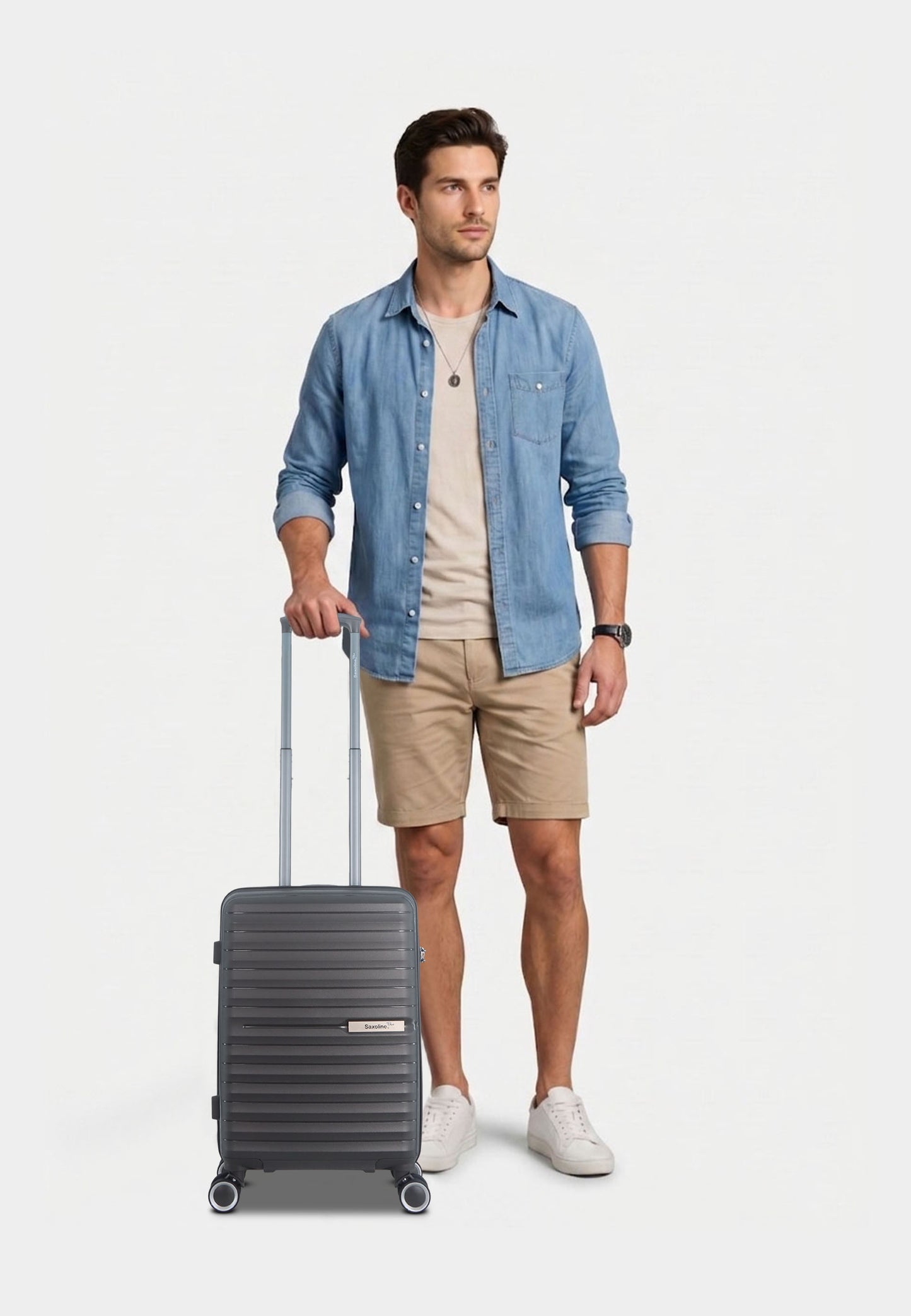 Saxoline Blue - Resort | Bagage à main / Valise rigide / Valise à roulettes / Valise - 33 L - S - Anthracite