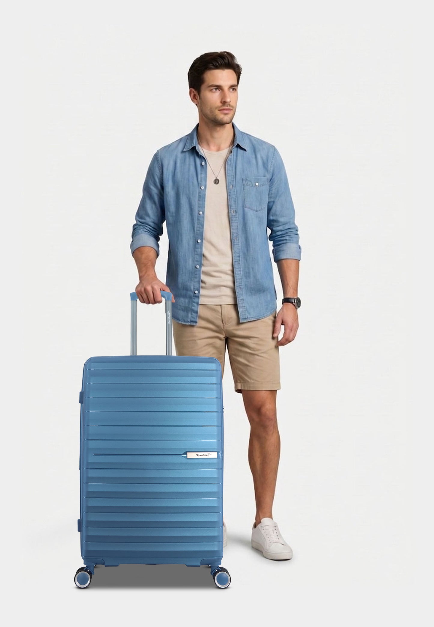 Saxoline Blue – Resort | 3-Delige Harde Koffer / Trolley Set – S/M/L – Blauw