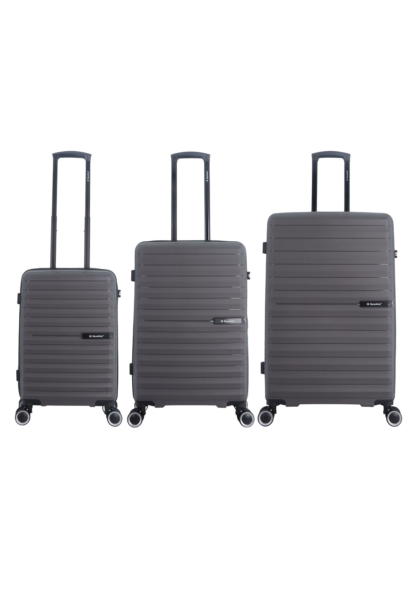 Saxoline – Fiesta | Harde Kofferset / Trolleyset – Small/Medium/Large – Grijs