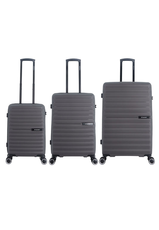 Saxoline – Fiesta | Harde Kofferset / Trolleyset – Small/Medium/Large – Grijs