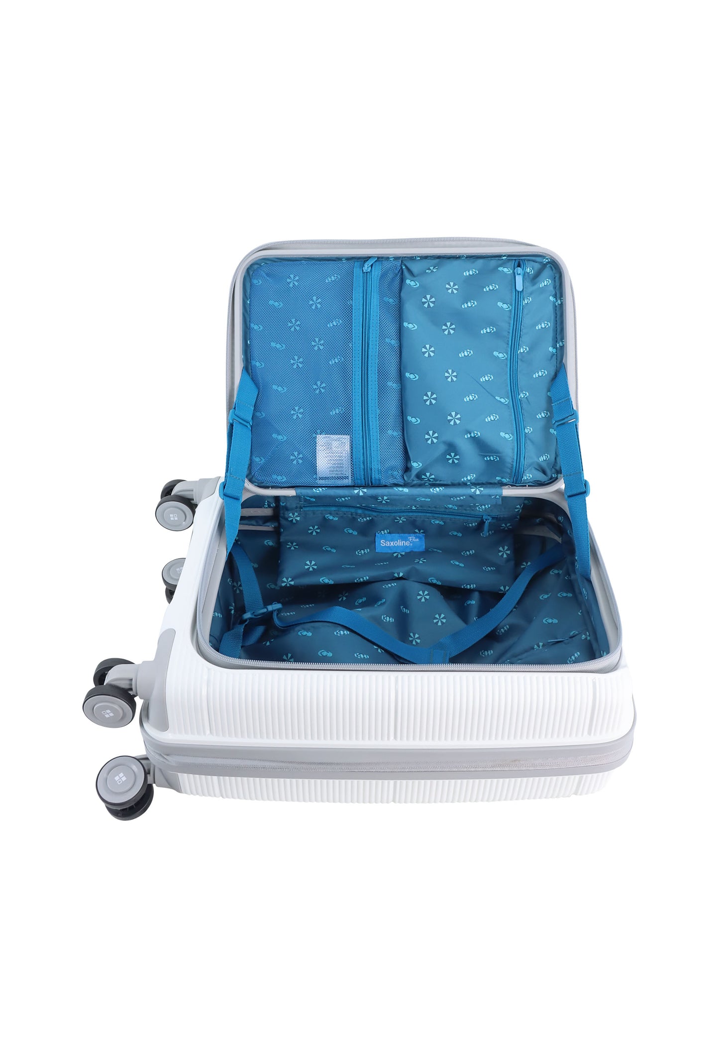 Saxoline Blue Boho Handbagage harde koffer / Trolley / Reiskoffer - (Small) - Wit