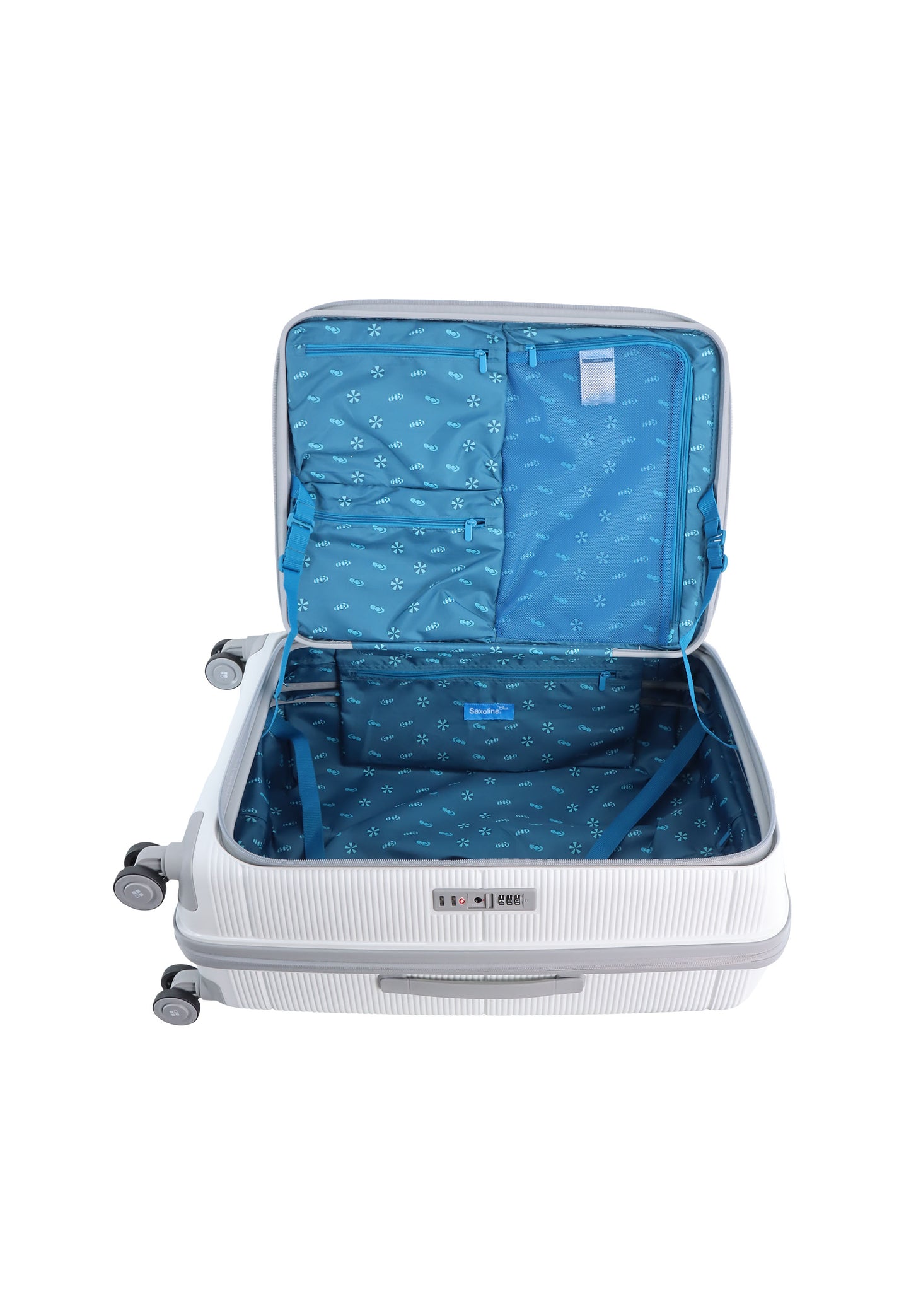 Saxoline Blue Boho Harde koffer / Trolley / Reiskoffer - (Medium) - Wit