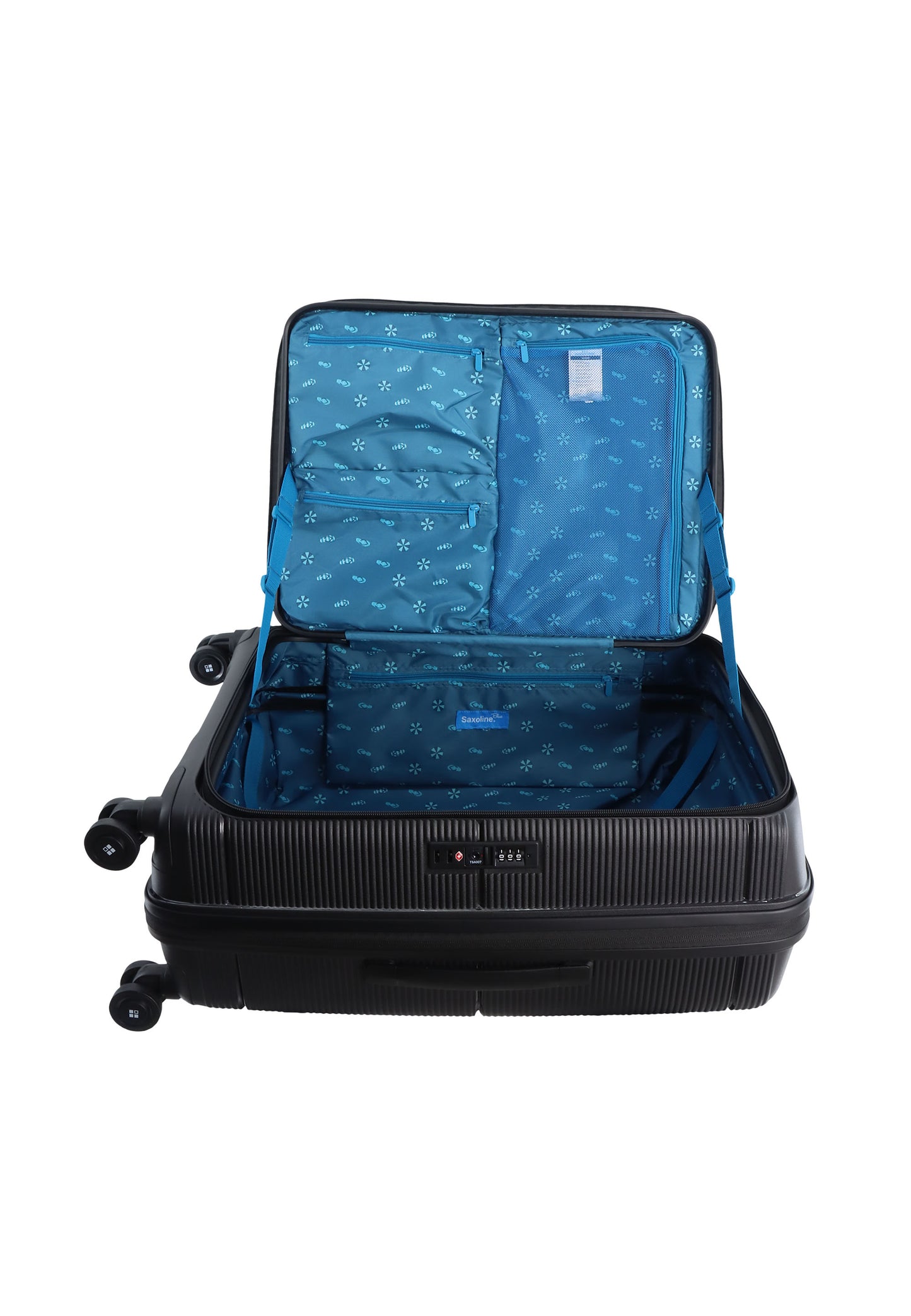 Saxoline Blue Boho Harde koffer / Trolley / Reiskoffer - (Medium) - Zwart