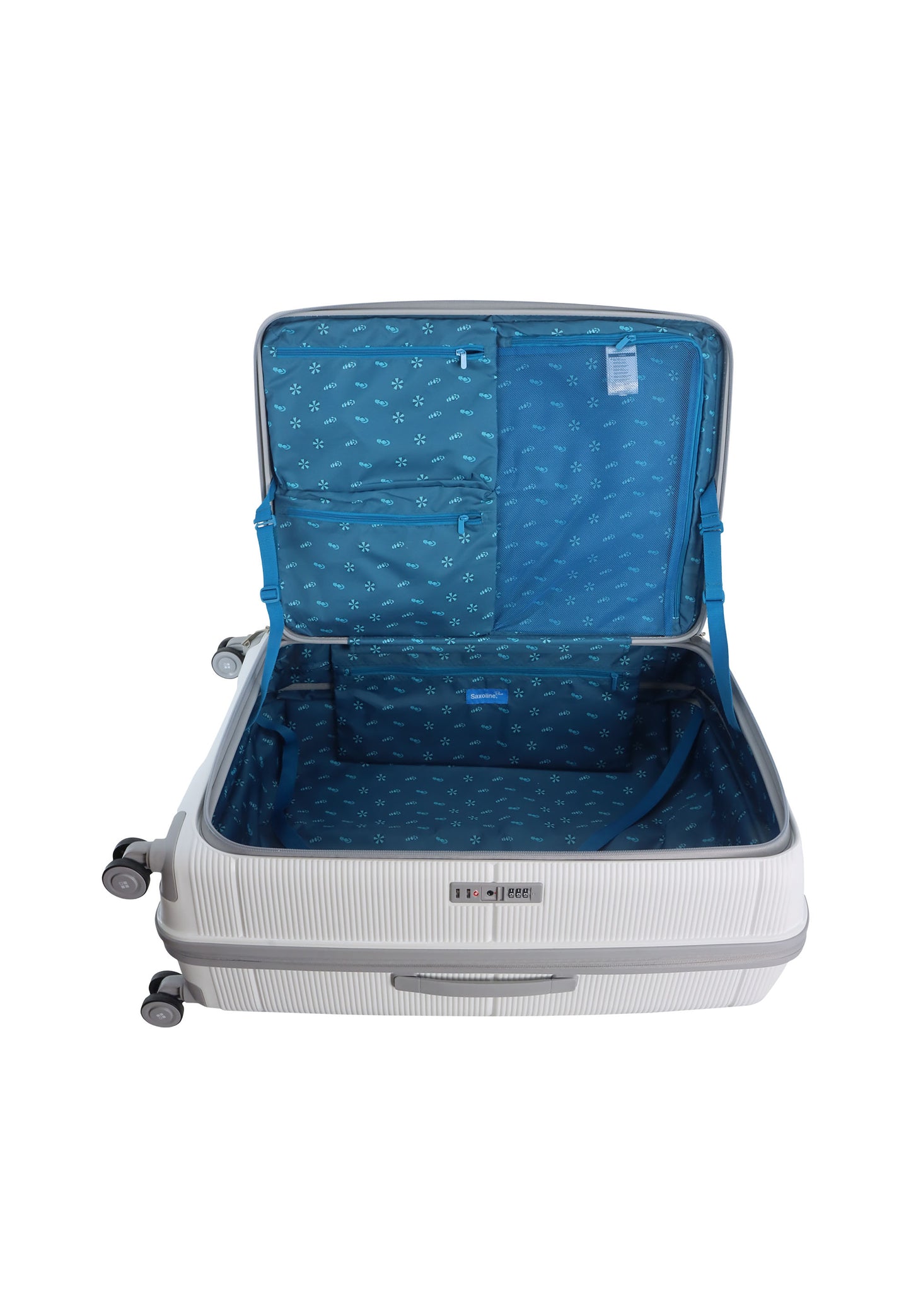 Saxoline Blue Boho Harde koffer / Trolley / Reiskoffer - (Large) - Wit