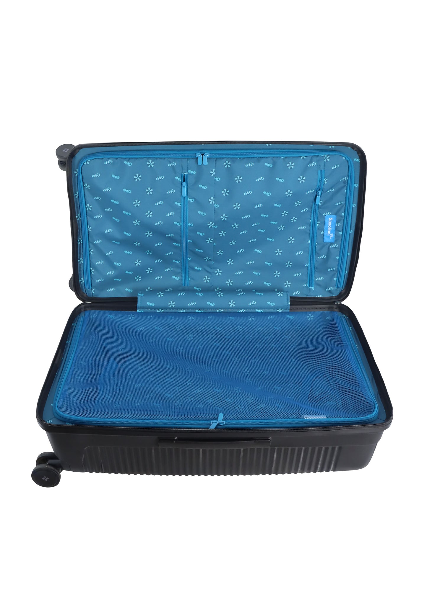 Saxoline Blue Overly Harde koffer / Trolley / Reiskoffer - (Medium) - Zwart