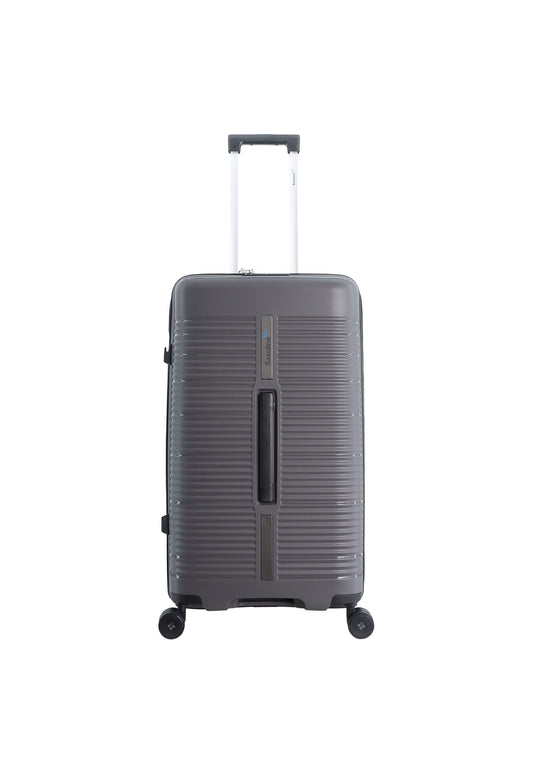 Saxoline Blue Overly Harde koffer / Trolley / Reiskoffer - (Medium) - Zilver