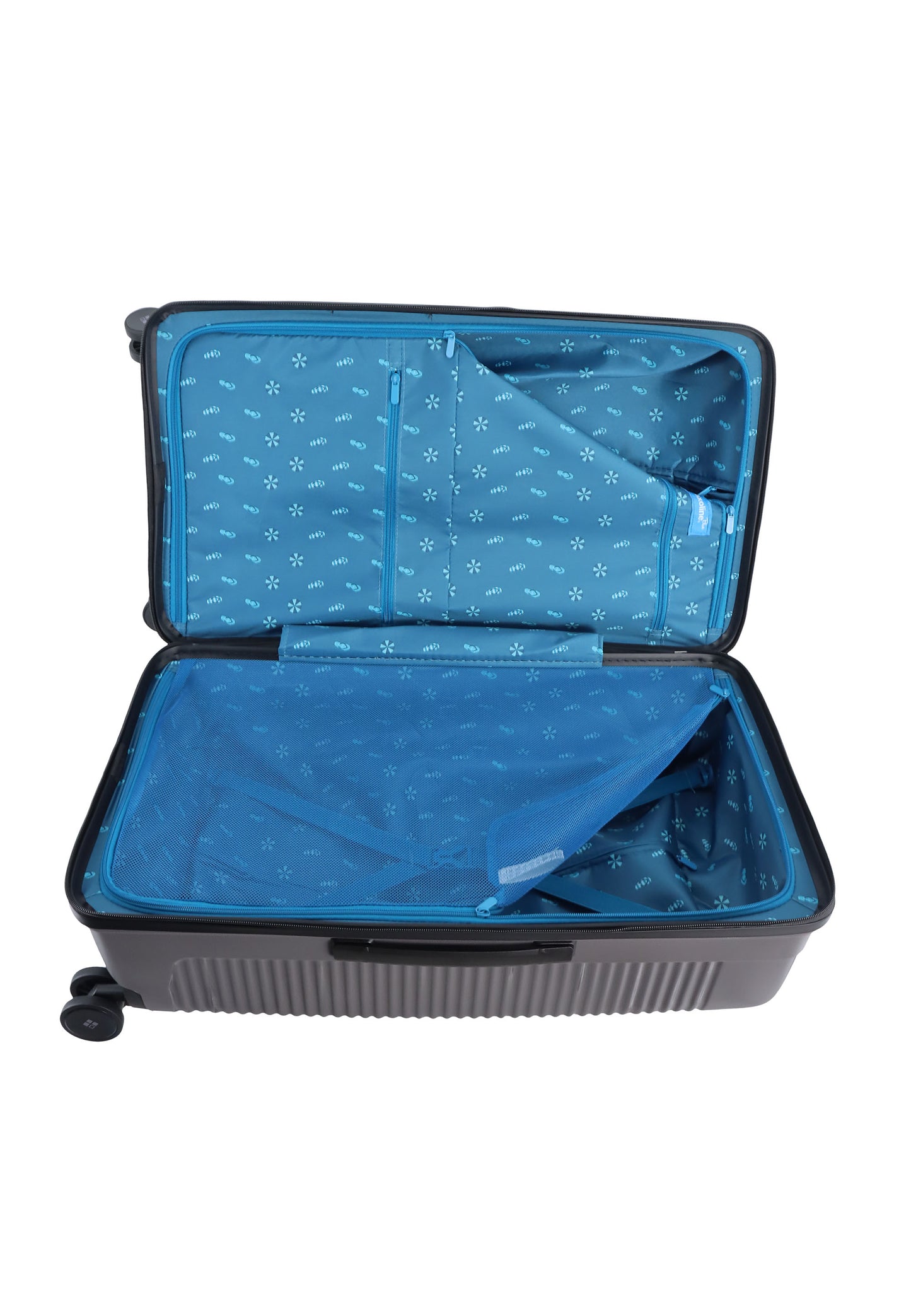 Saxoline Blue Overly Harde koffer / Trolley / Reiskoffer - (Medium) - Zilver