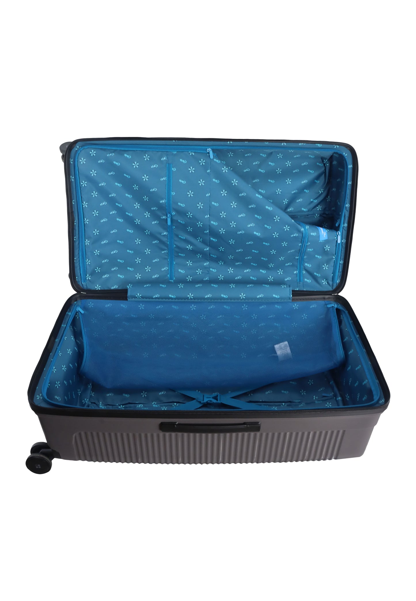Saxoline Blue Overly Harde koffer / Trolley / Reiskoffer - (Large) - Zilver