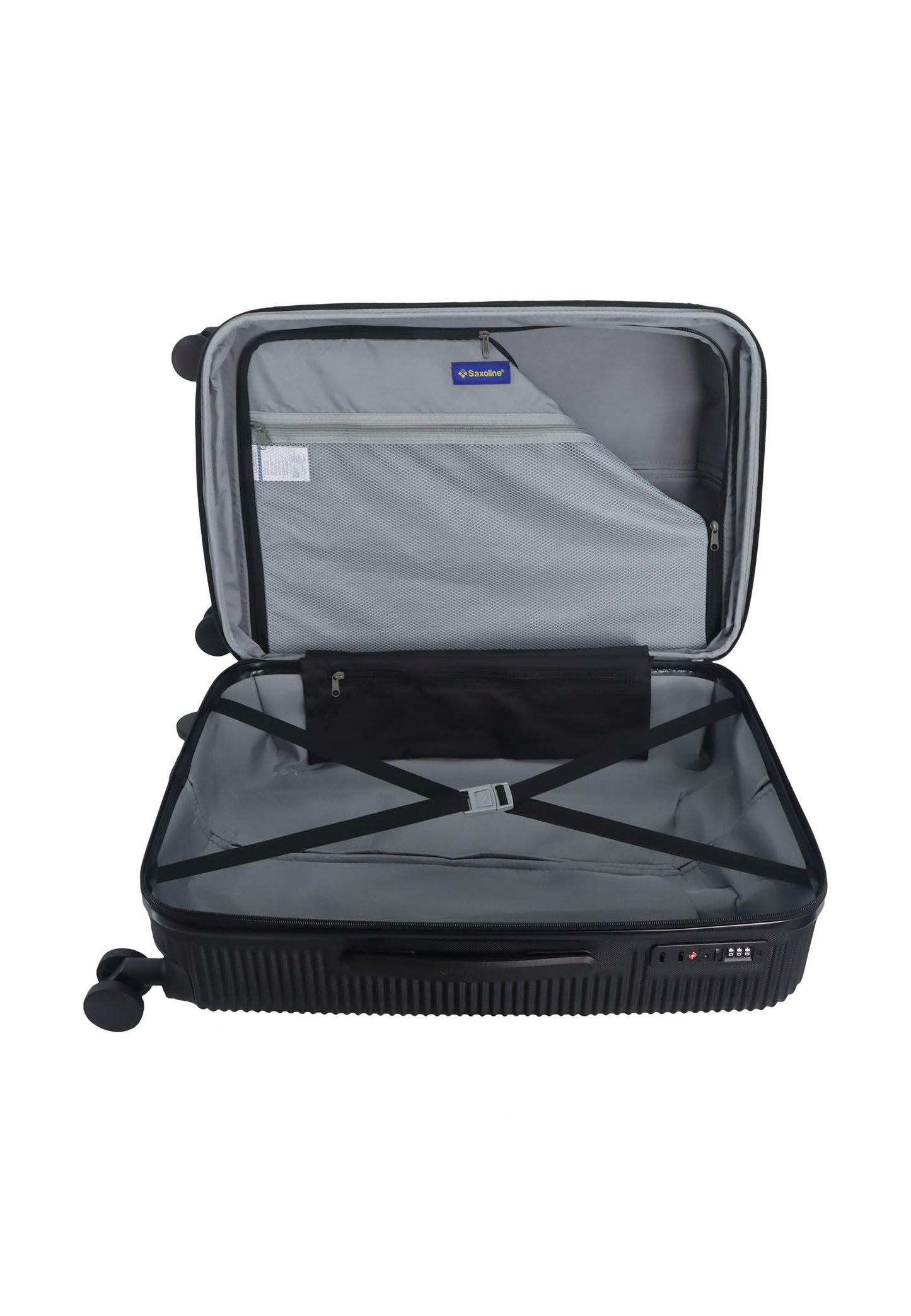 Saxoline - Twist | Valise rigide / Valise à roulettes / Valise de voyage - M - Noir