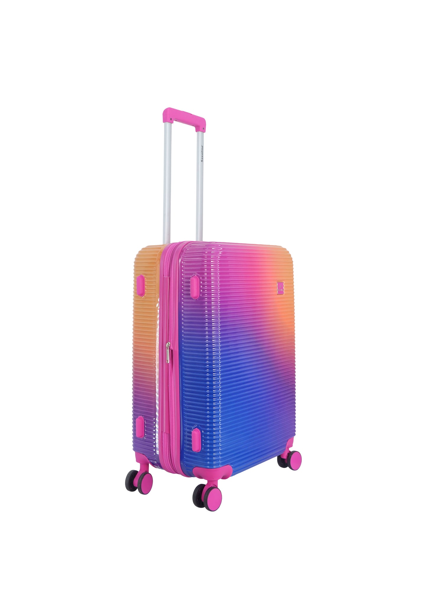 Saxoline - Twist | Valise rigide / Valise à roulettes / Valise de voyage - M - Fuchsia