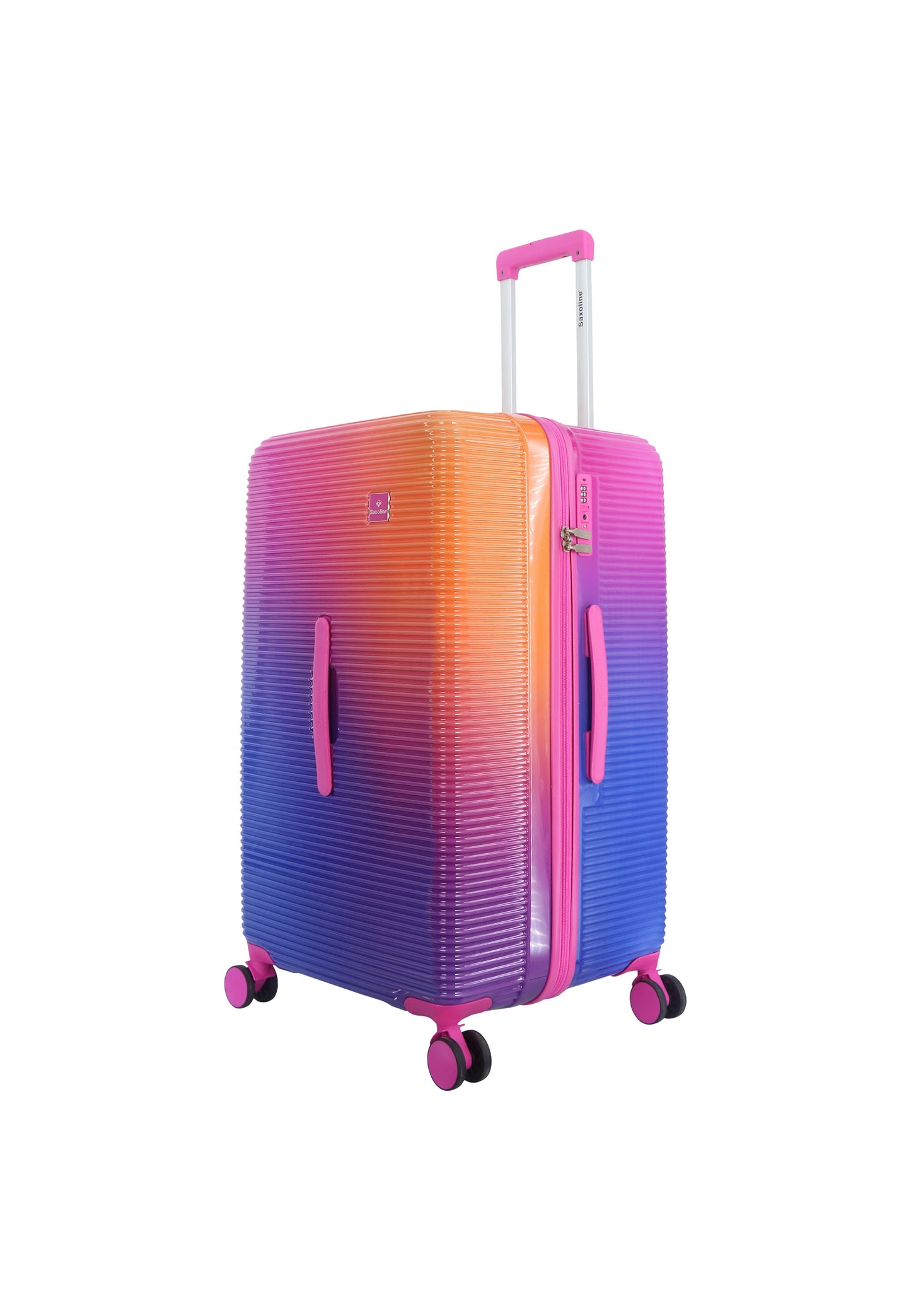 Saxoline - Short Twist | Valise rigide / Valise à roulettes / Valise de voyage - L - Fuchsia