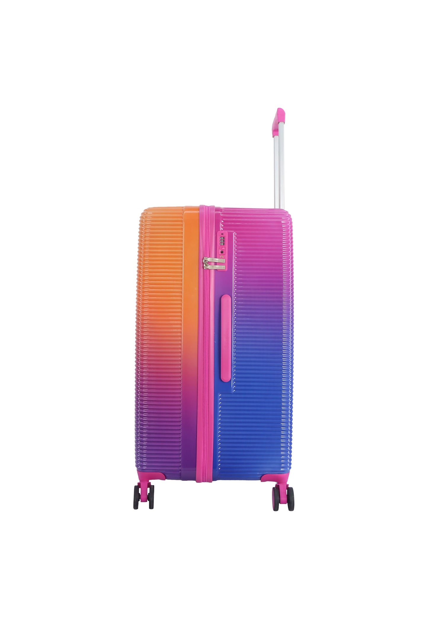 Saxoline - Short Twist | Valise rigide / Valise à roulettes / Valise de voyage - L - Fuchsia