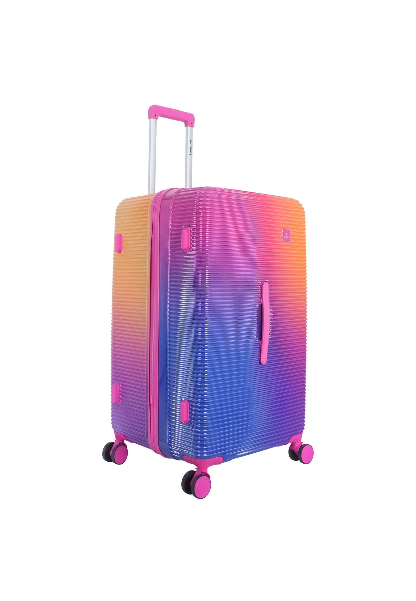 Saxoline - Short Twist | Valise rigide / Valise à roulettes / Valise de voyage - L - Fuchsia