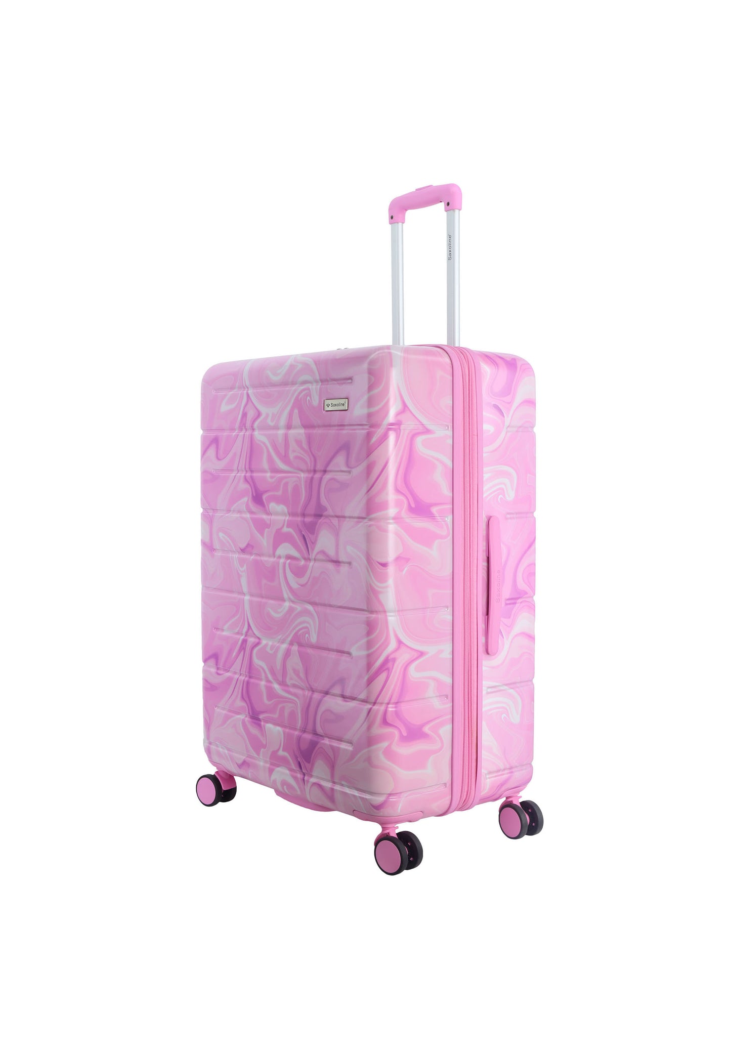 Grote roze koffer met print