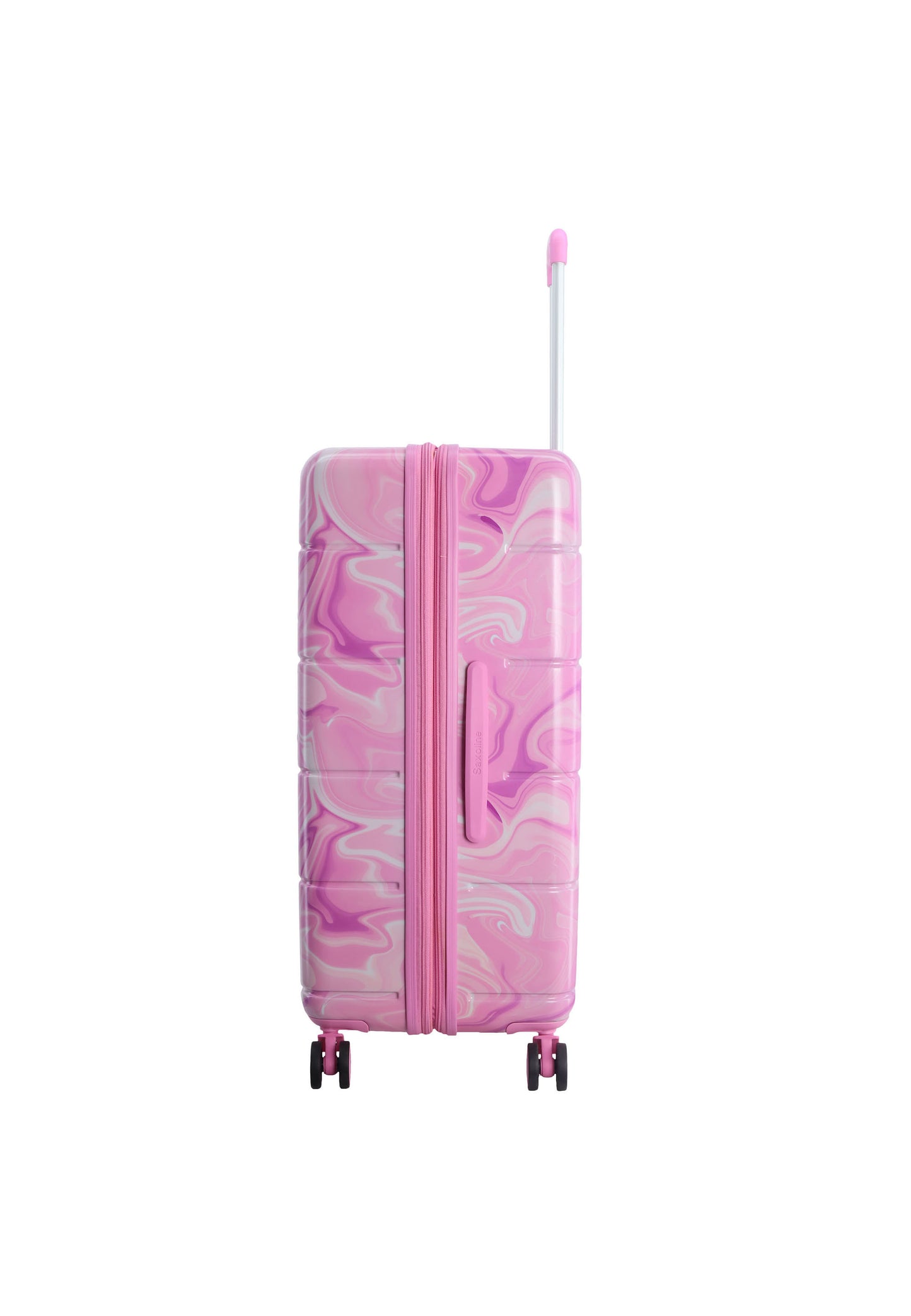 roze reiskoffers met print | luggage4u.be