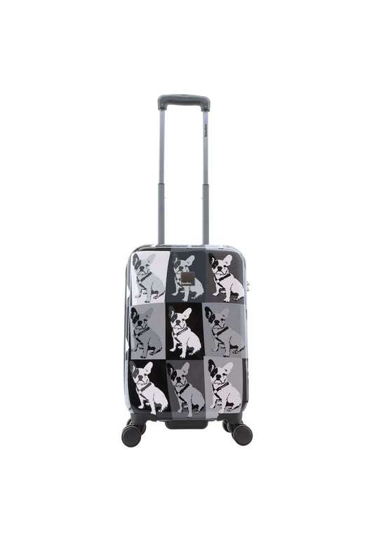 Saxoline Blue Handbagage Harde Koffer | Trolley | Reiskoffer - 55cm (S) - Bulldog Print
