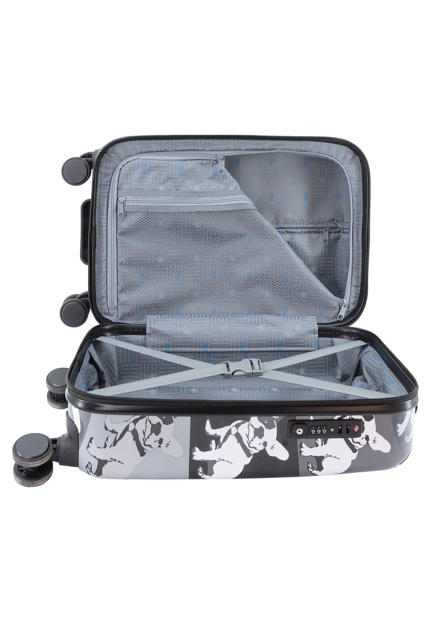 Saxoline Blue – Bulldog Monochrome | Handbagage / Harde Koffer / Trolley – Small (55 cm)