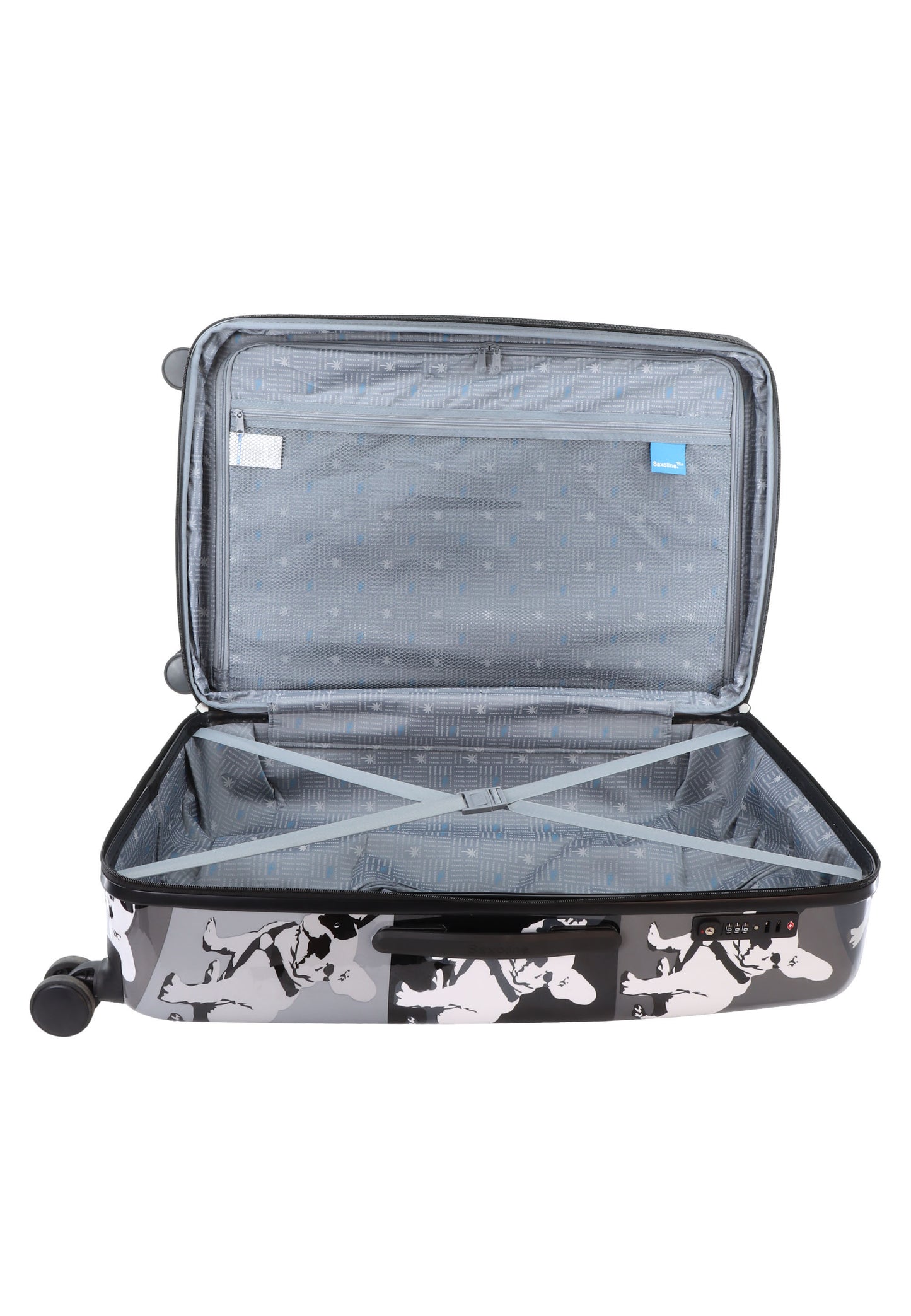 Saxoline Blue Harde Koffer | Trolley | Reiskoffer - 77cm (L) - Bulldog Print