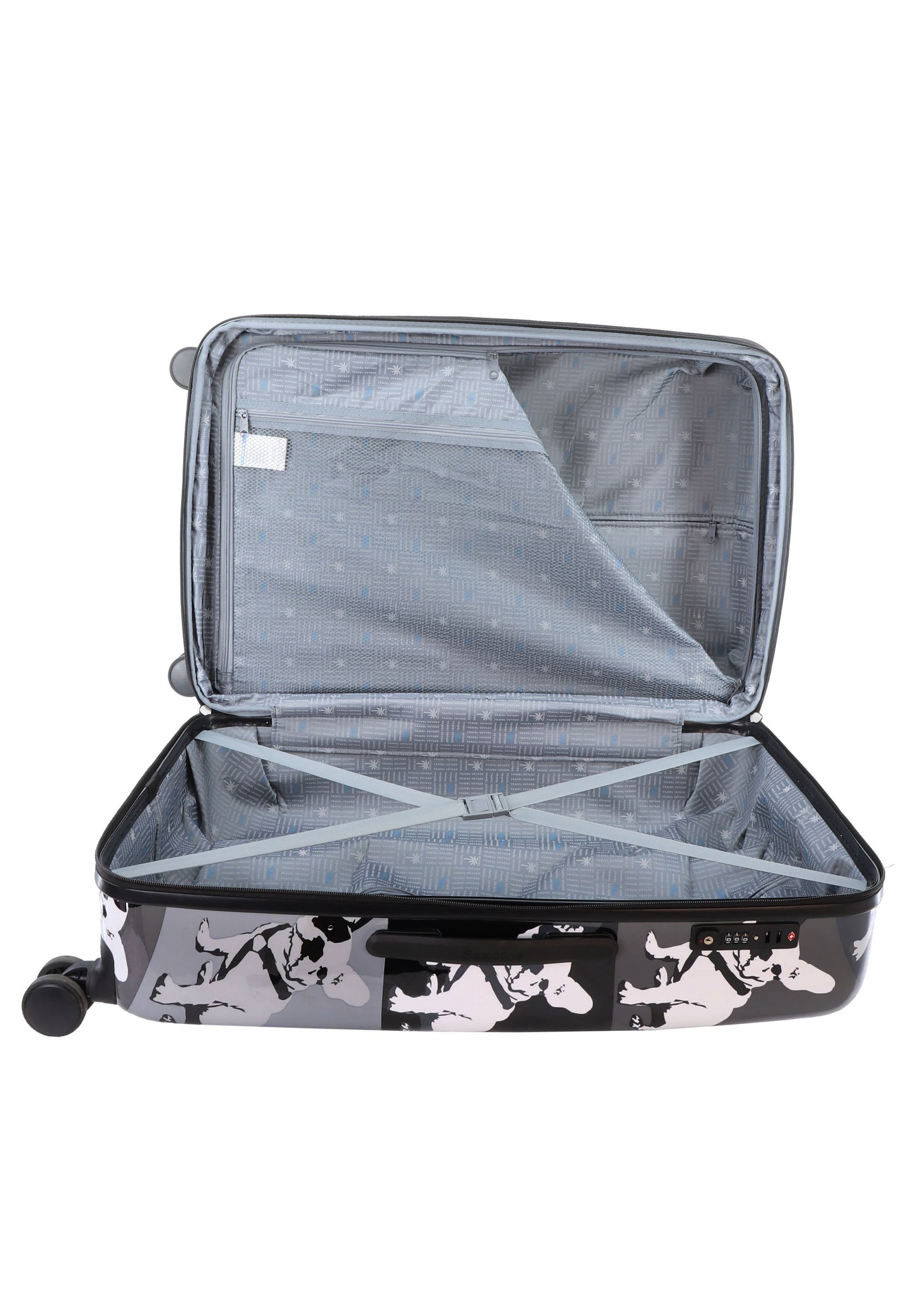 Saxoline Blue Harde Koffer | Trolley | Reiskoffer - 77cm (L) - Bulldog Print