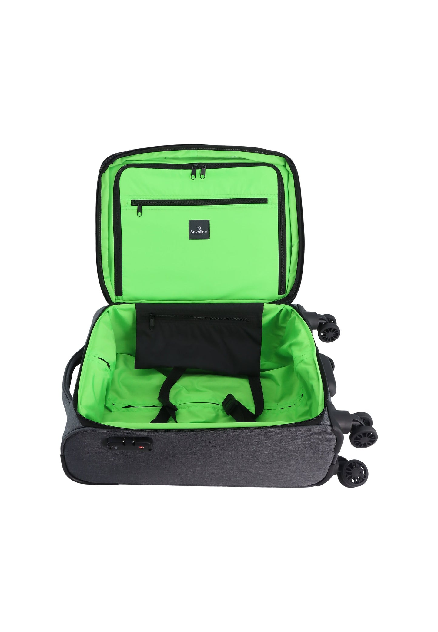 Valise à roulettes en tissu souple Saxoline 2 tons - 53 cm (S)