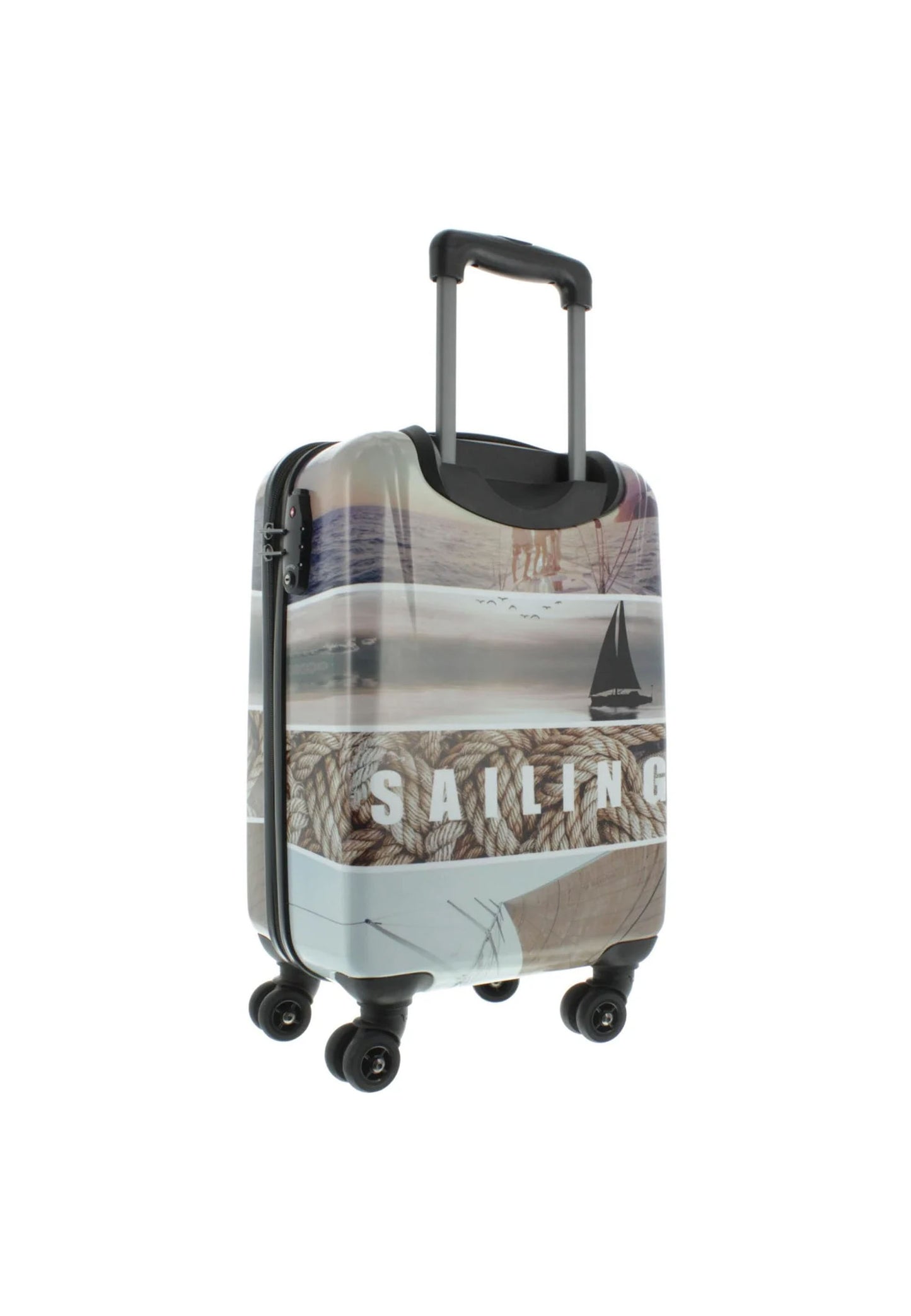 Valise cabine rigide Saxoline Blue, valise imprimée, bagage de voyage - 55cm (S) ? Imprimé Voile