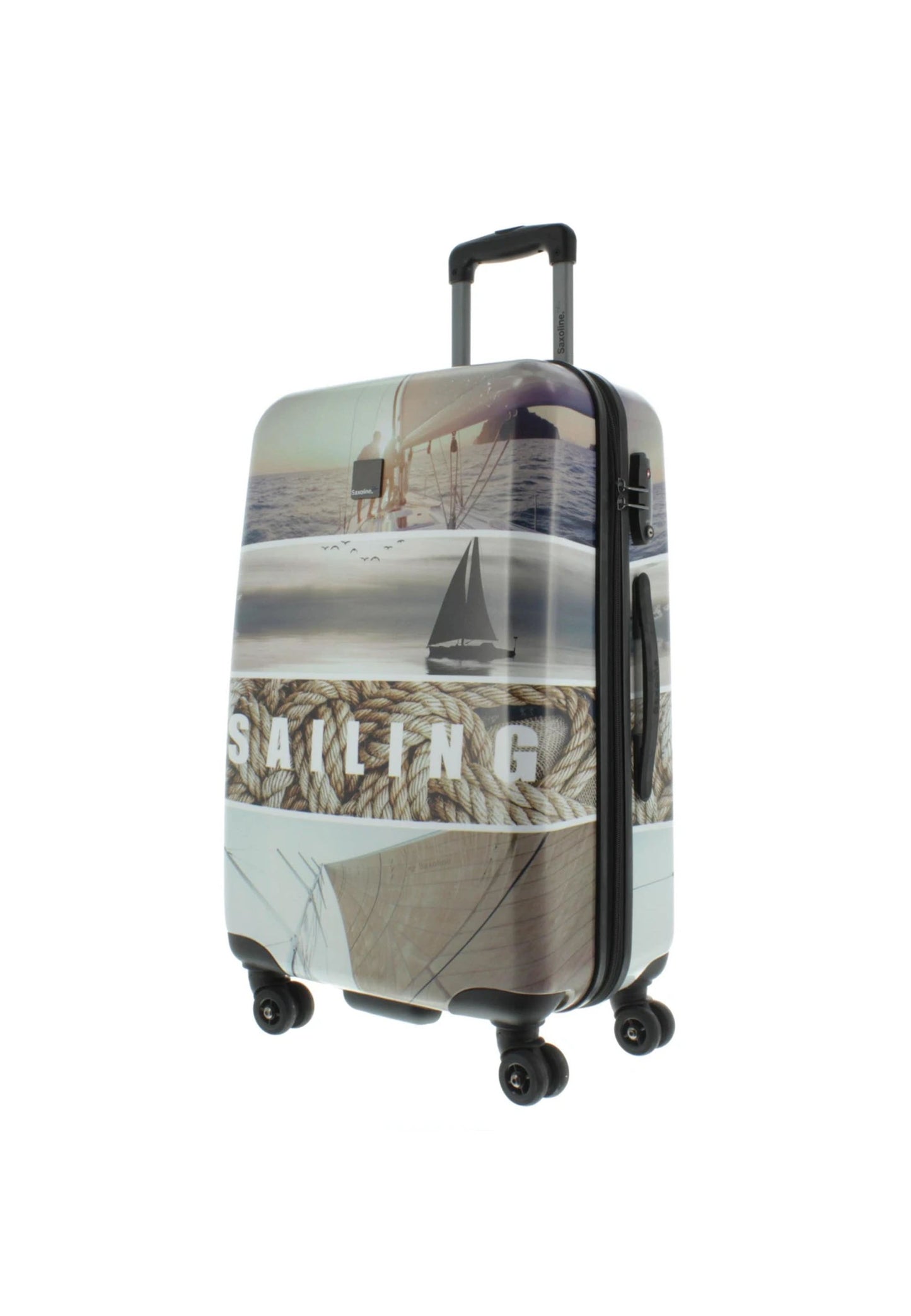 Saxoline Blue Harde Koffer / Trolley / Reiskoffer - 78 cm (Large) - Sailing Print