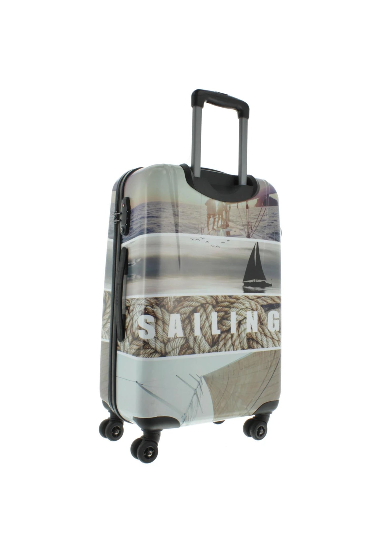 Saxoline Blue Harde Koffer / Trolley / Reiskoffer - 78 cm (Large) - Sailing Print