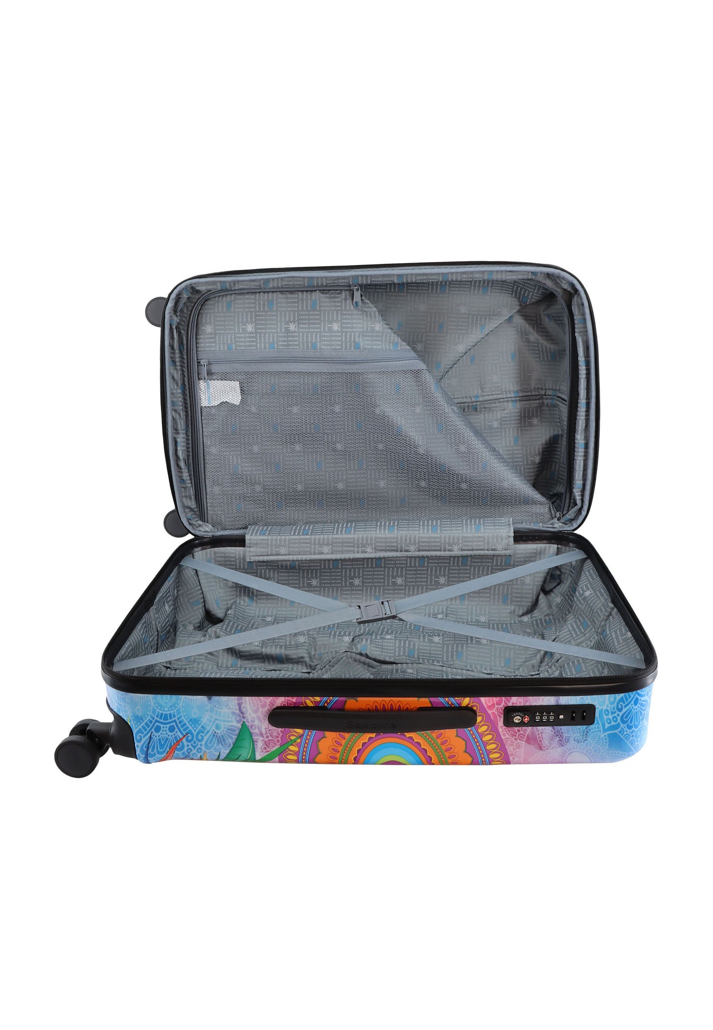 Saxoline Blue Harde Koffer / Trolley / Reiskoffer - 67cm (M) - Butterfly Nature Print