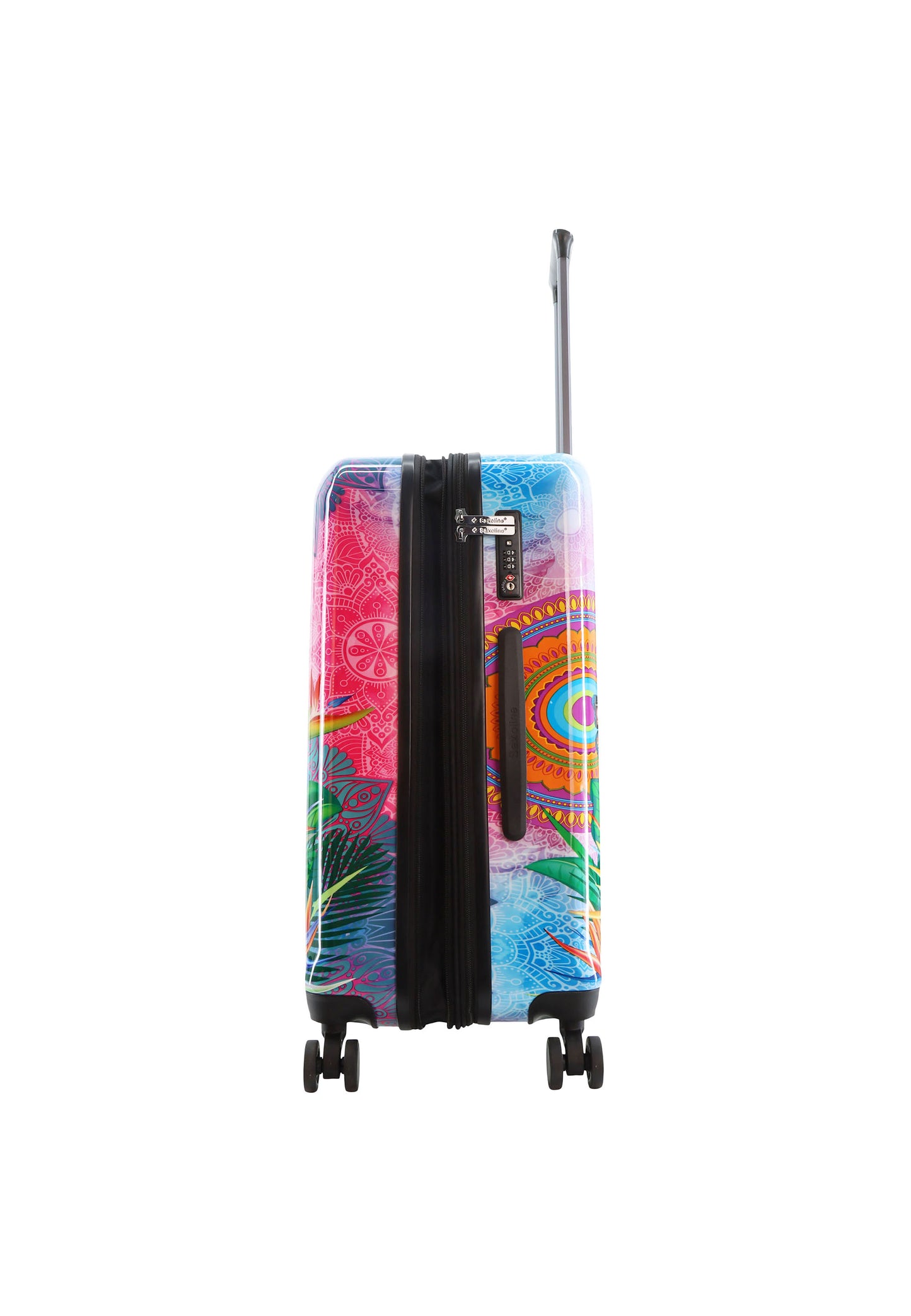 Saxoline Blue Harde Koffer / Trolley / Reiskoffer - 67cm (M) - Butterfly Nature Print