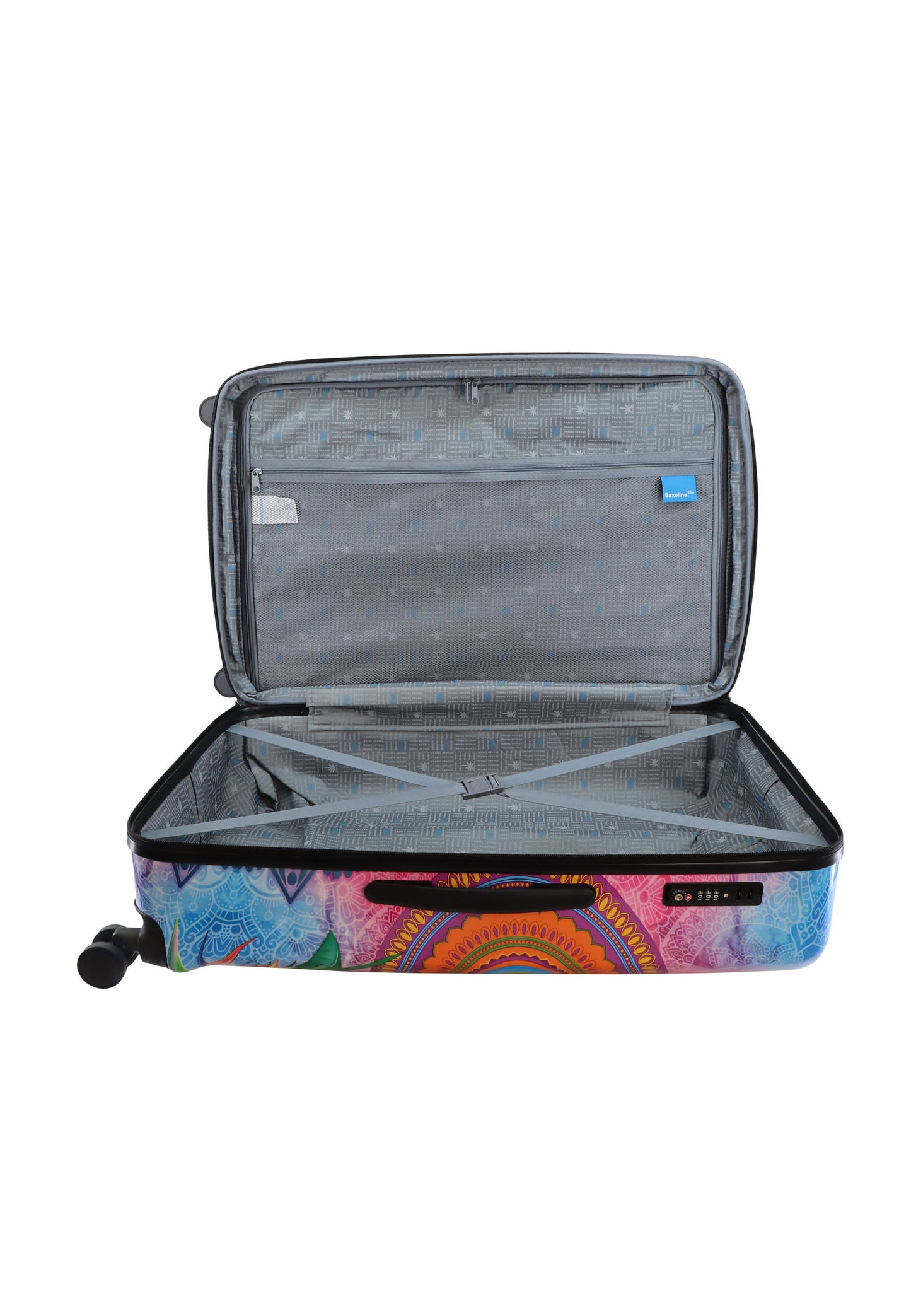 Saxoline Blue Harde Koffer / Trolley / Reiskoffer - 77cm (Large) - Butterfly Nature Print