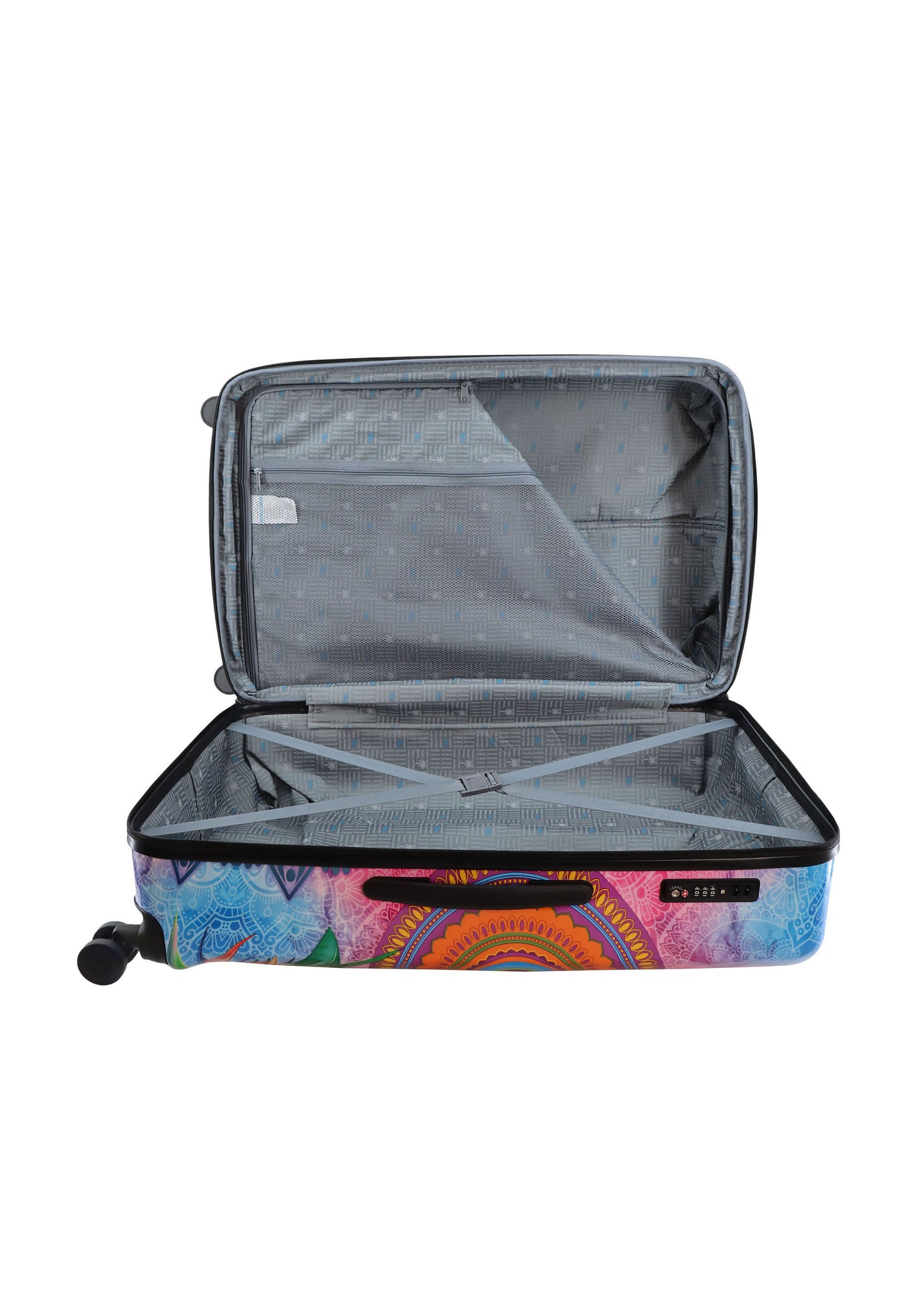 Saxoline Blue Harde Koffer / Trolley / Reiskoffer - 77cm (Large) - Butterfly Nature Print