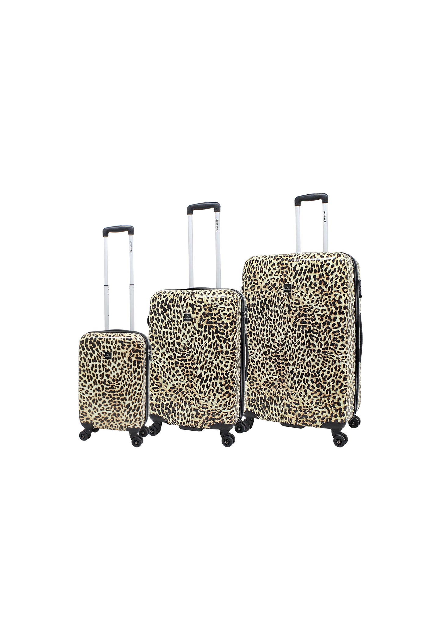 Saxoline Ensemble de valise rigide 3 pièces / Ensemble de valise de voyage / Ensemble de chariot - Imprimé léopard