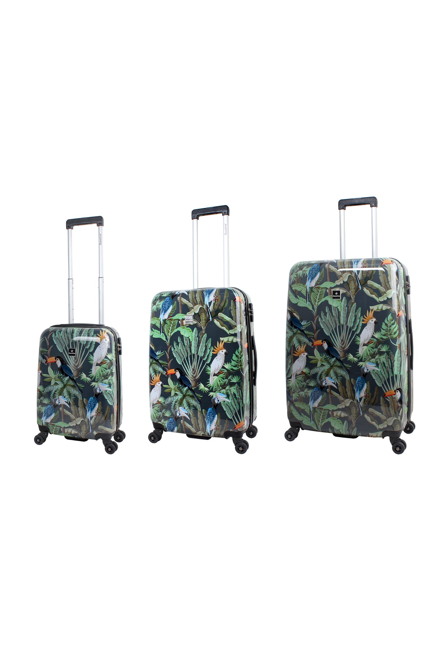 Saxoline Harde Kofferset 3-Delig / Reiskofferset / Trolleyset - Toucan Print