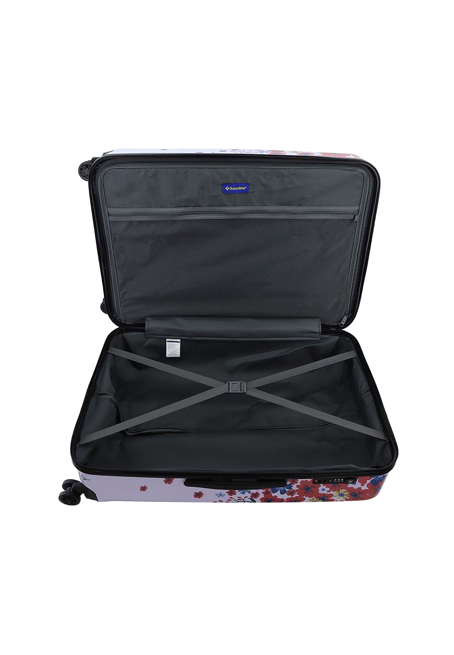 Saxoline Ensemble de valises rigides 3 pièces / Ensemble de valises de voyage / Ensemble de chariots - Imprimé fleurs de bénédiction