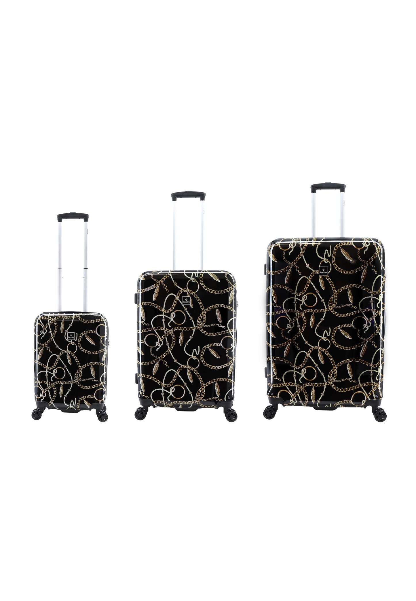 Saxoline Ensemble de valises rigides 3 pièces / Ensemble de valises de voyage / Ensemble de chariots - Imprimé Golden Age
