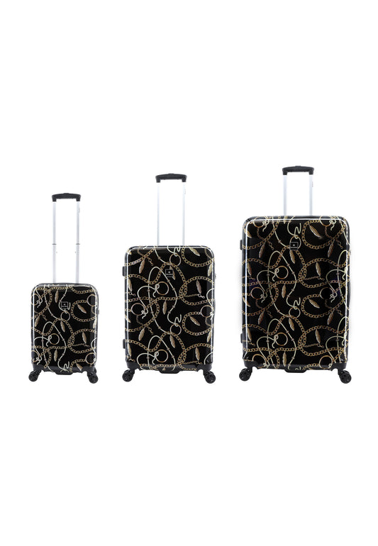 Saxoline Harde Kofferset 3-Delig / Reiskofferset / Trolleyset - S/M/L - Golden Age Print
