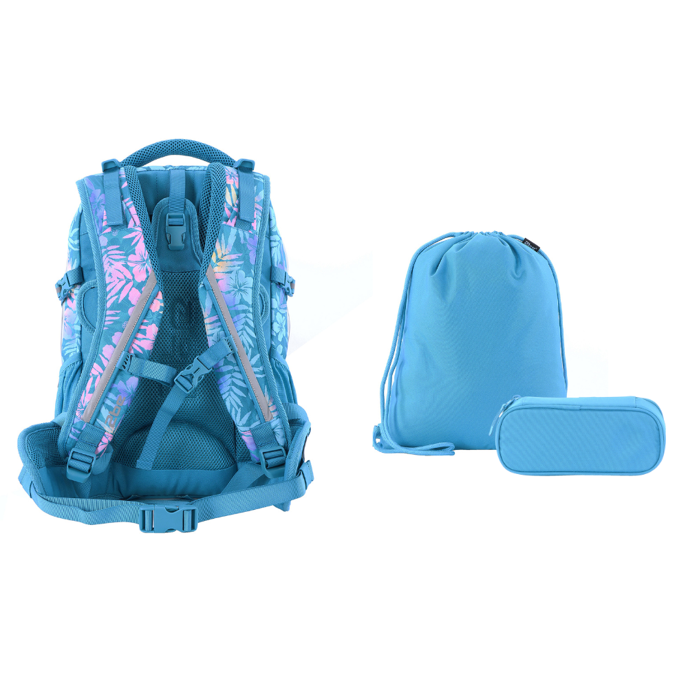 2be Laptoprugzak / Rugzak Combi / Schooltas - 15 Inch - Met Gymtas & Pennenzak – Turgoise