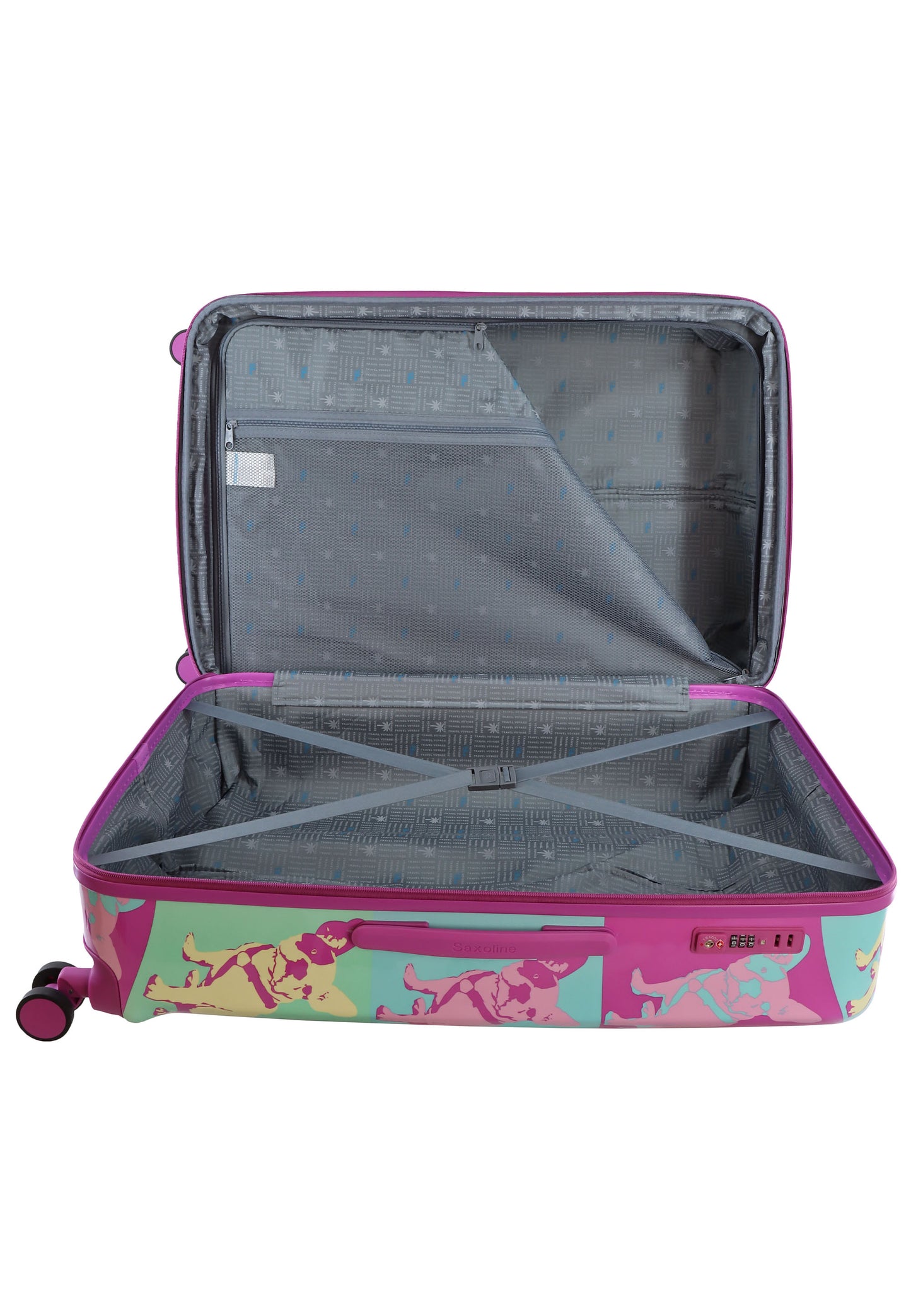 Saxoline Blue Harde Kofferset / Trolleyset / Reiskofferset - S/M/L - Bulldog Emotion Print