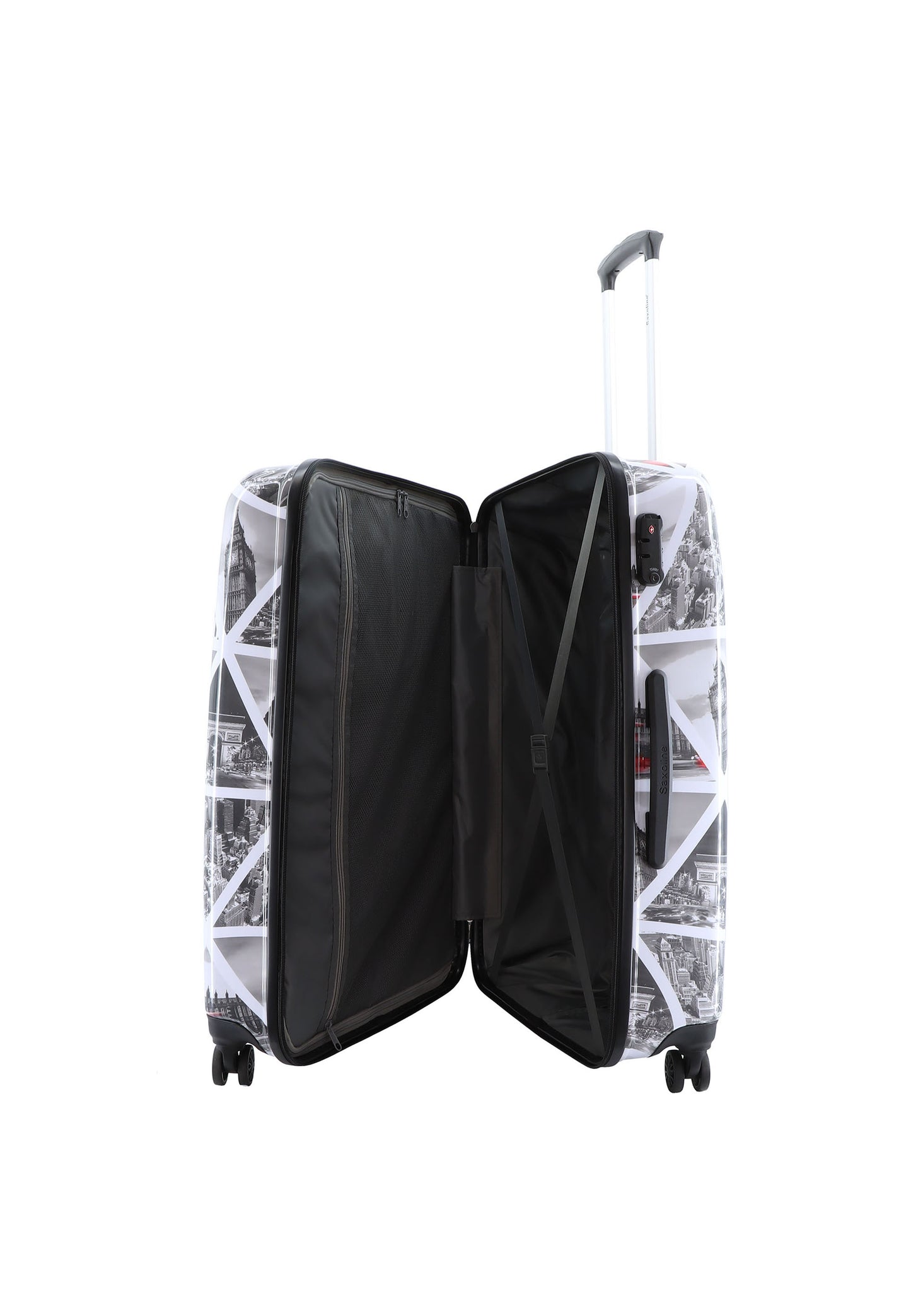 Saxoline Ensemble de valises rigides 3 pièces / Ensemble de valises de voyage / Ensemble de chariots - Impression de villes