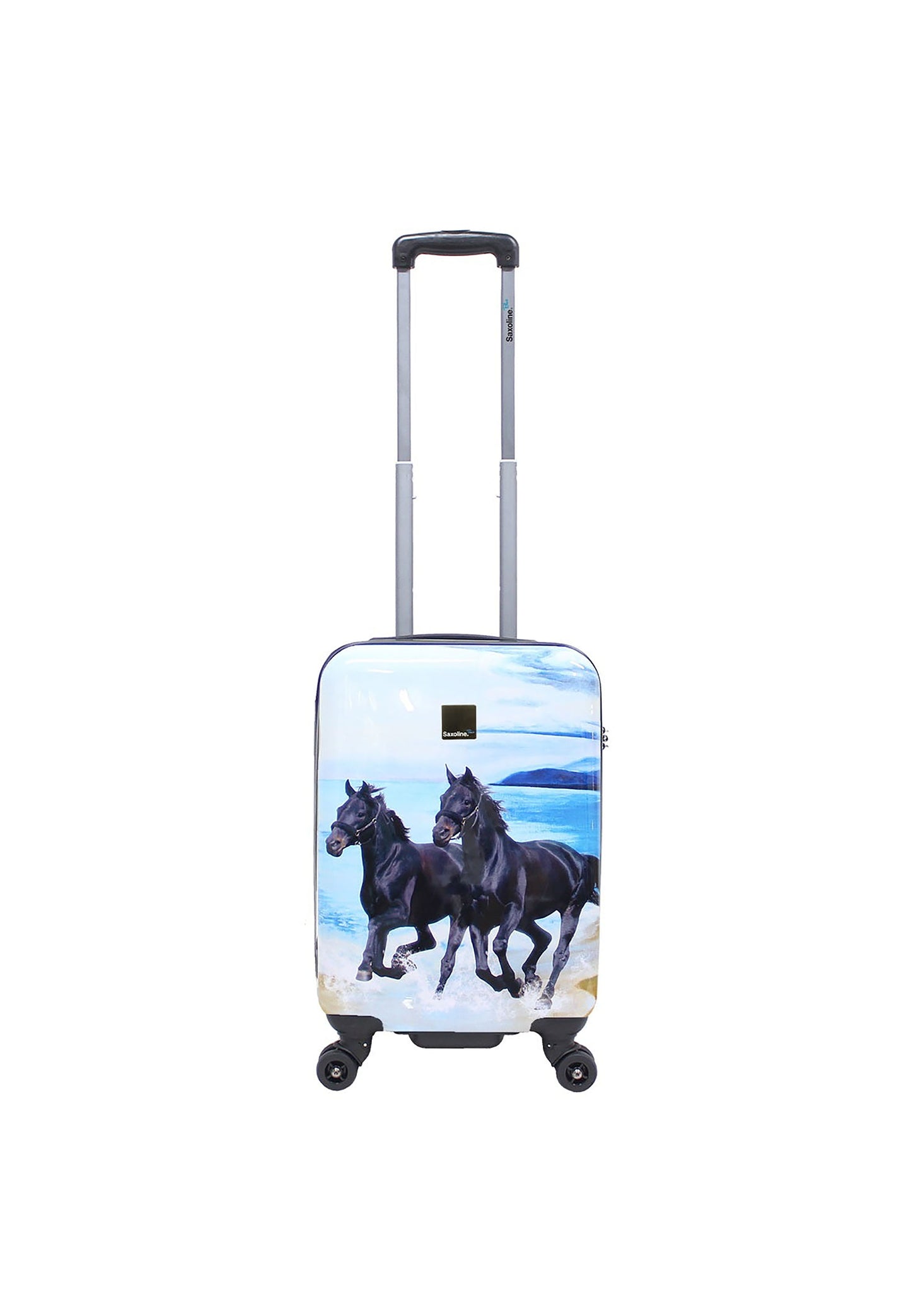 Saxoline Ensemble de valises rigides 3 pièces / Ensemble de valises de voyage / Ensemble de chariots - Imprimé cheval noir