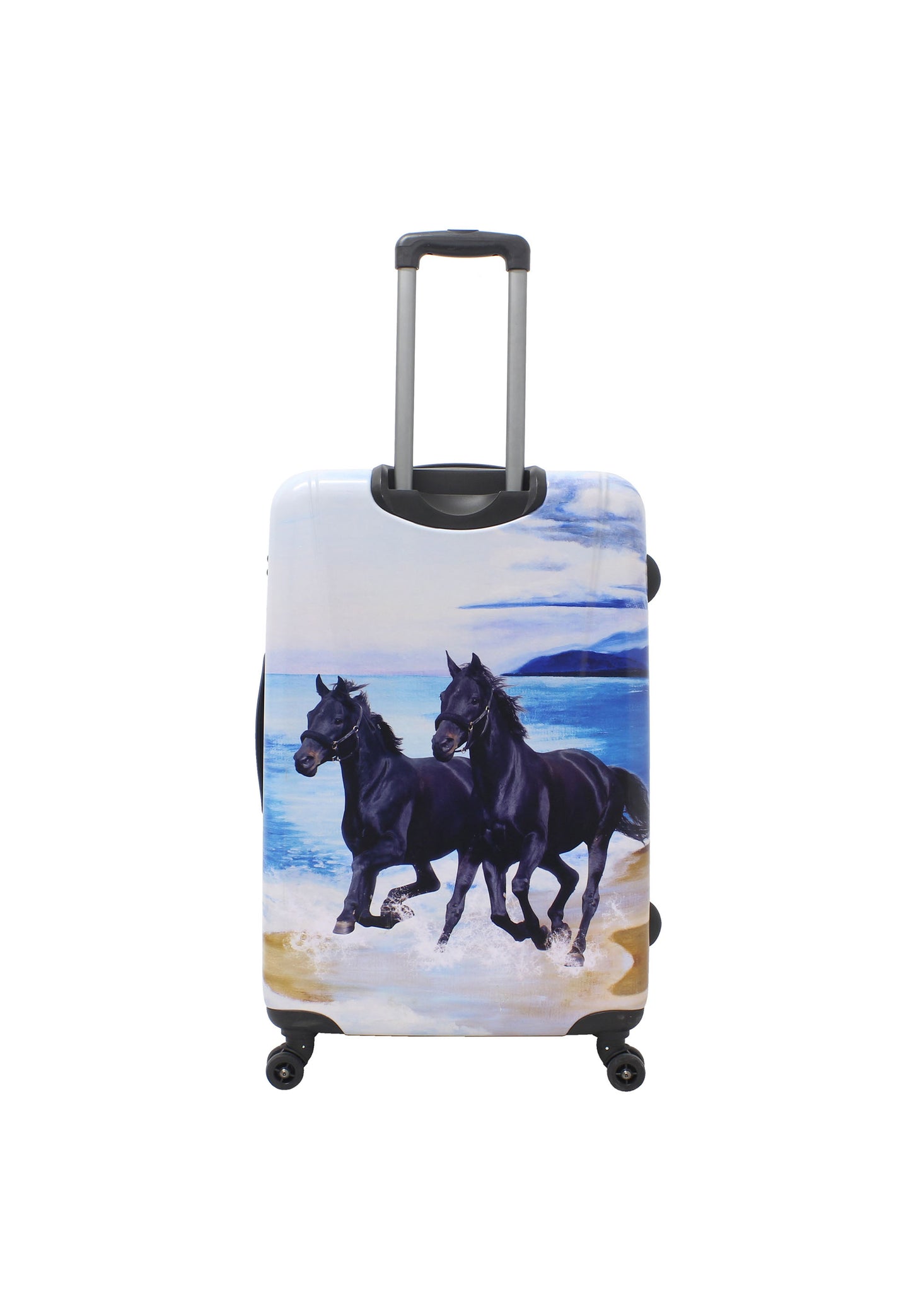 Saxoline Ensemble de valises rigides 3 pièces / Ensemble de valises de voyage / Ensemble de chariots - Imprimé cheval noir