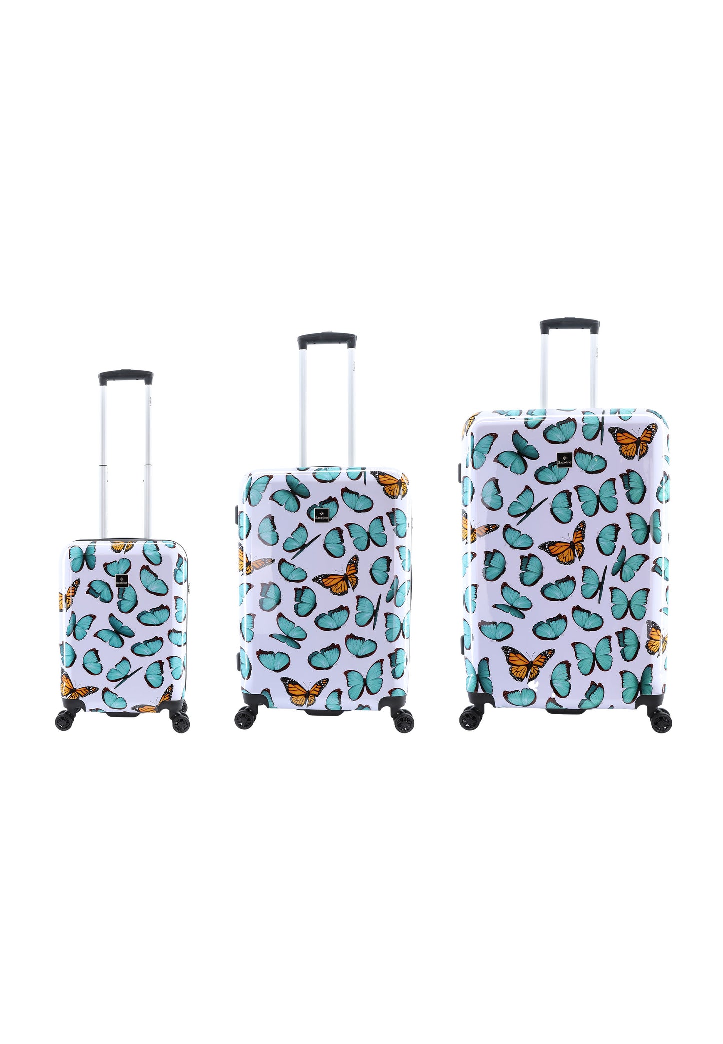 Saxoline Harde Kofferset 3-Delig / Reiskofferset / Trolleyset - Springful Butterfly Print