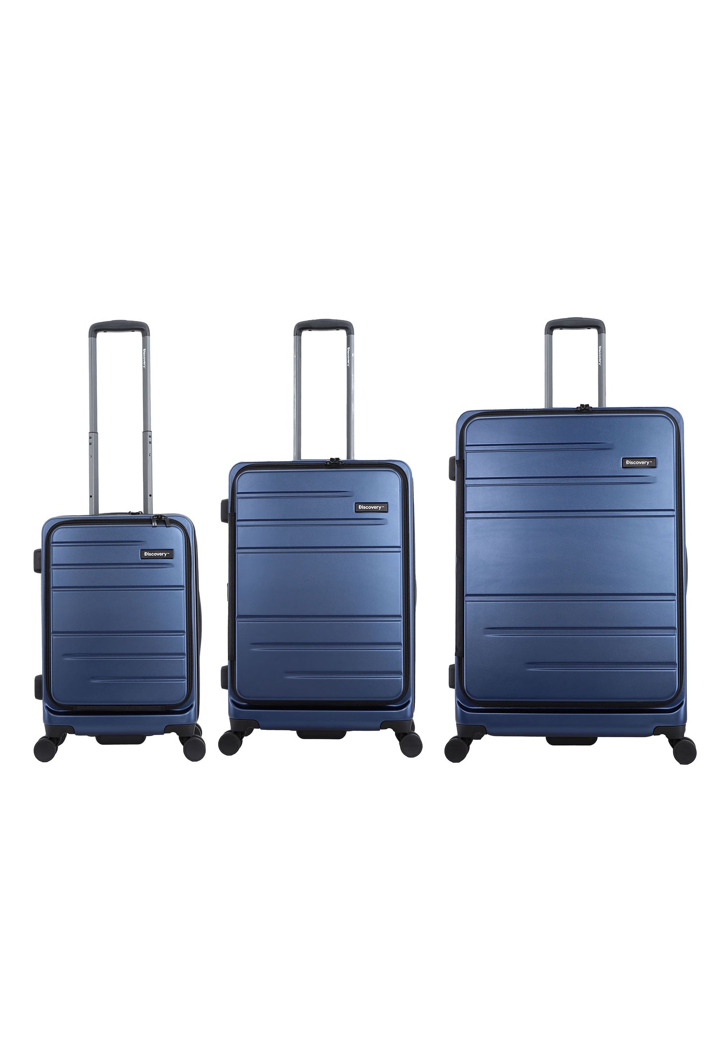 Discovery Harde Kofferset 3-Delig / Trolleyset / Reiskofferset - Patrol - Blauw