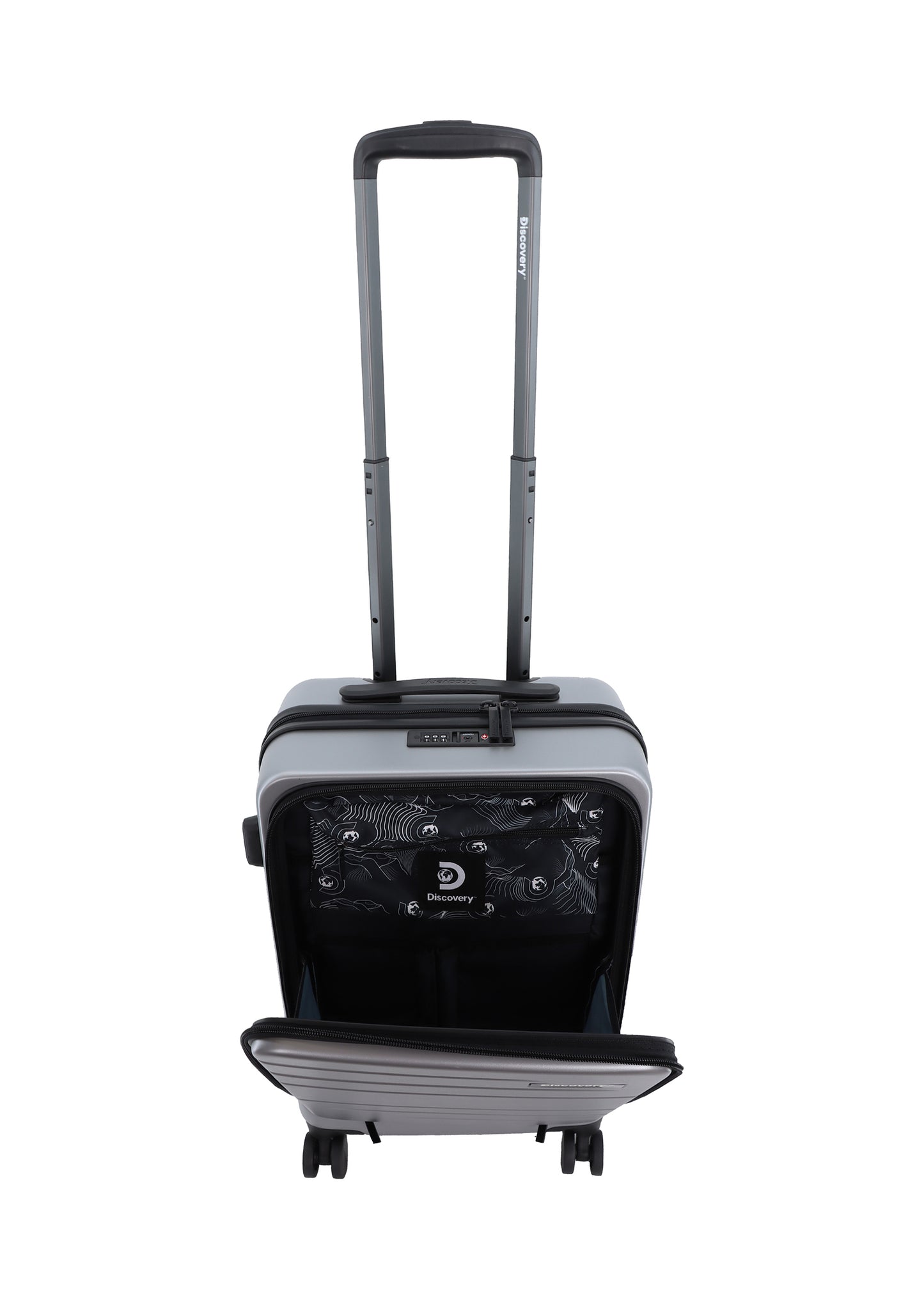 Discovery Handbagage Harde Koffer / Trolley / Reiskoffer - 56 cm (Small) - Patrol - Zilver