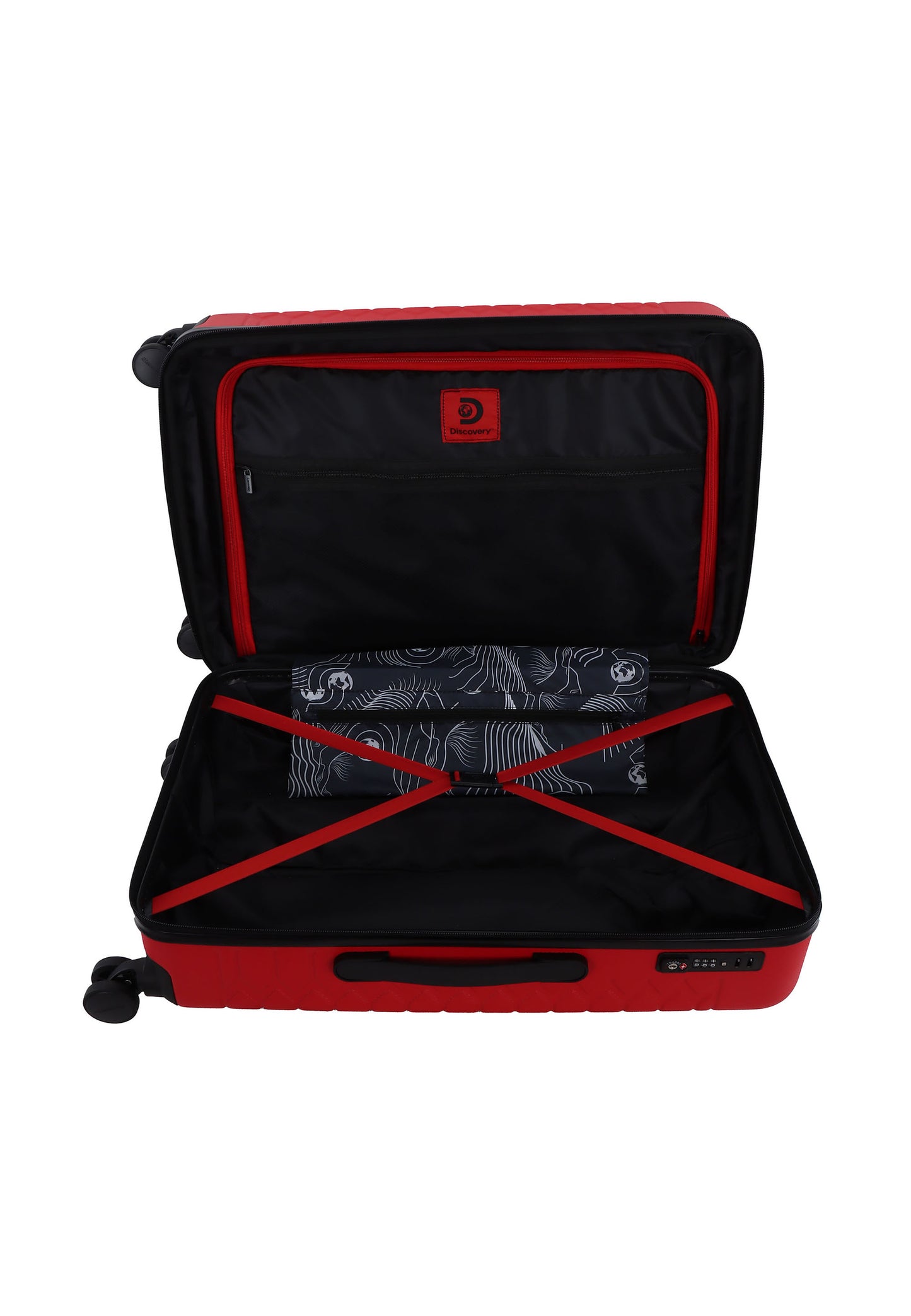 Découverte - Reptile | Valise rigide / Trolley / Valise de voyage / Valise - 67 cm (Moyen) - Rouge