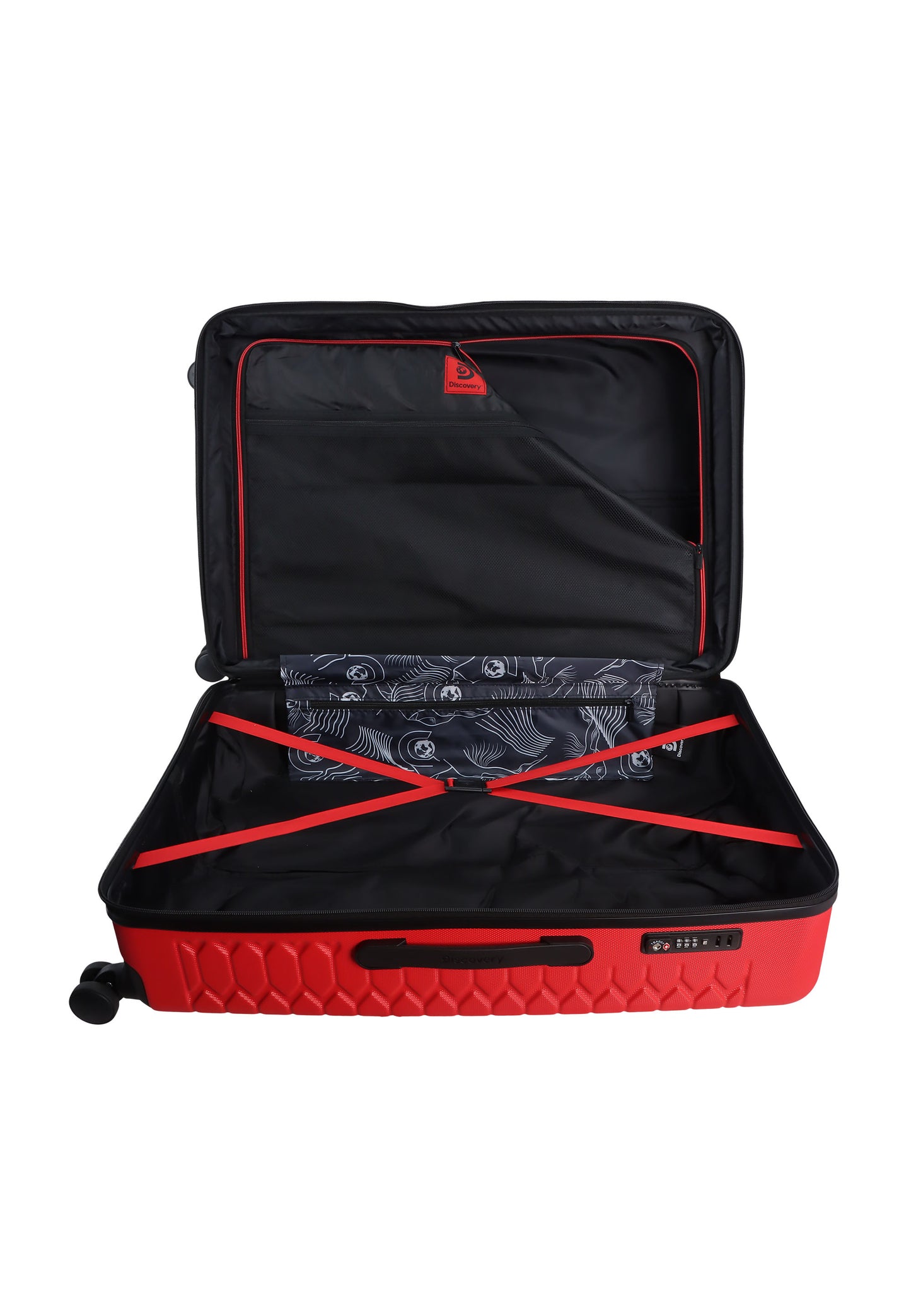 Discovery - Reptile | Harde Koffer / Trolley / Reiskoffer / Valies - 77 cm (Large) - Rood